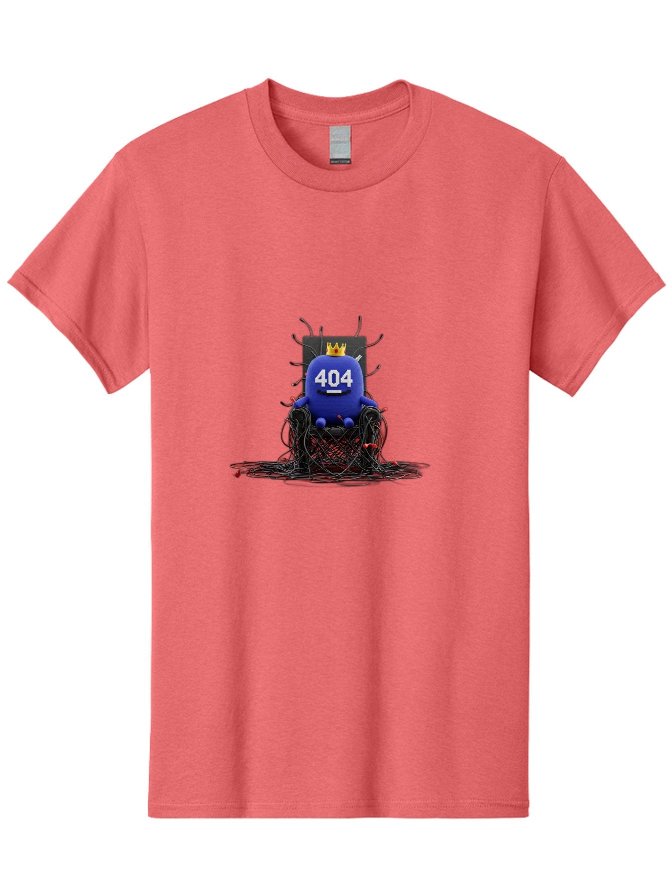 404-Character Men'S Graphic Tee, 100% Cotton, Comfortable Casual Summer Wear, Machine Washable, Error 404, Page Not Found, Broken Links, Digital Chaos, Tangled Wires, Frustrated User, Tech Issue, Online Error Baa068