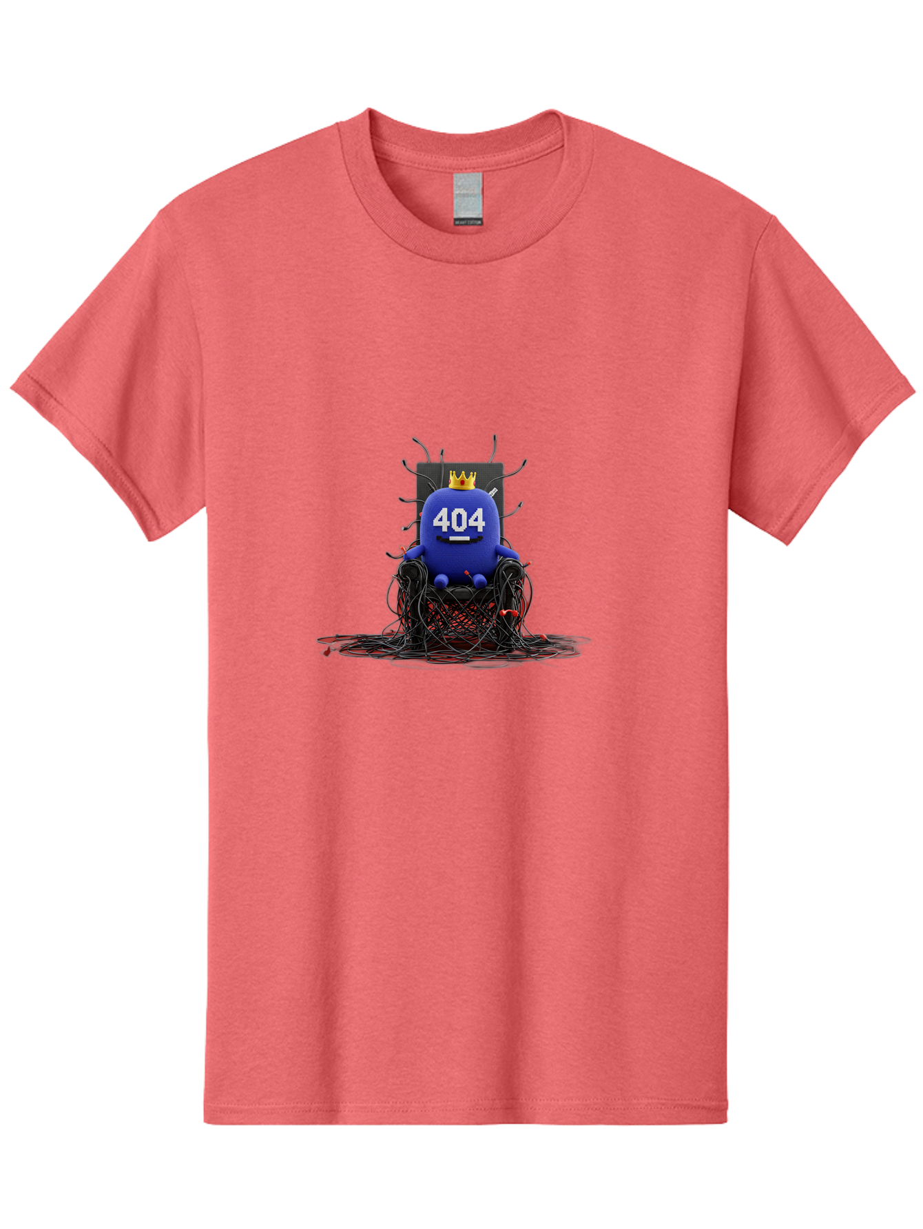 404-Character Men'S Graphic Tee, 100% Cotton, Comfortable Casual Summer Wear, Machine Washable, Error 404, Page Not Found, Broken Links, Digital Chaos, Tangled Wires, Frustrated User, Tech Issue, Online Error Baa068 21