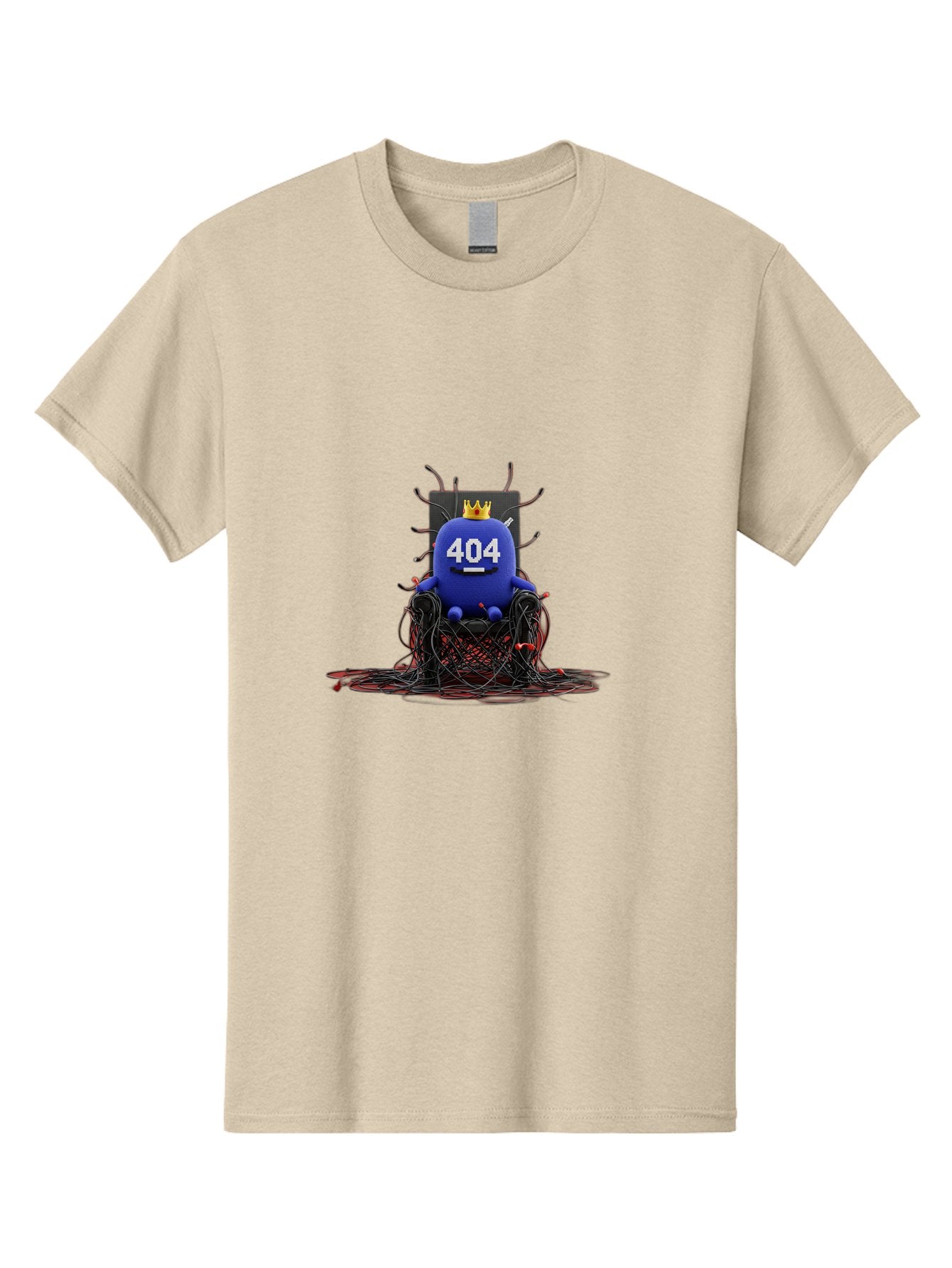 404-Character Men'S Graphic Tee, 100% Cotton, Comfortable Casual Summer Wear, Machine Washable, Error 404, Page Not Found, Broken Links, Digital Chaos, Tangled Wires, Frustrated User, Tech Issue, Online Error Baa068 6