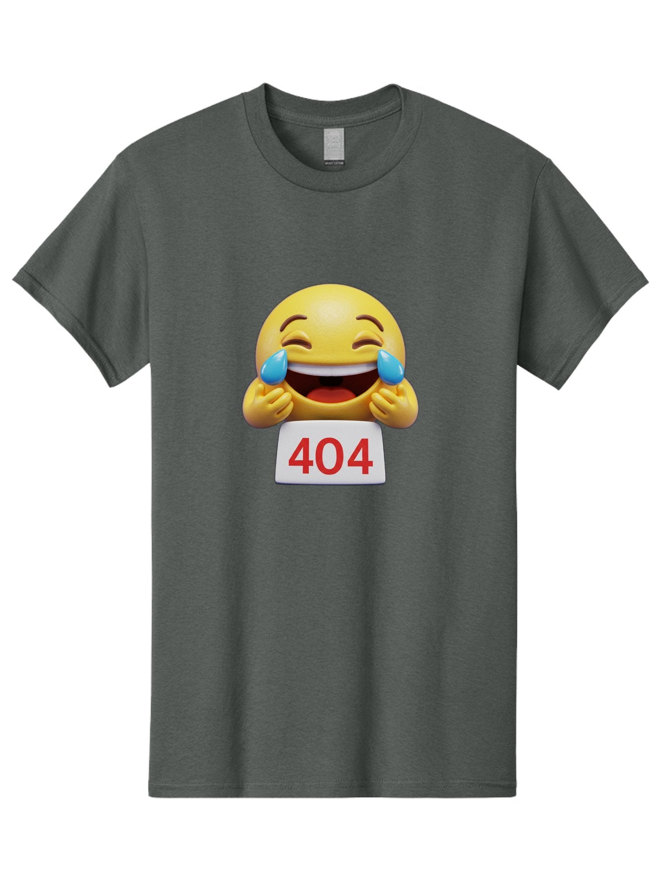 404-Emoji-1 Men'S Graphic Tee, 100% Cotton, Comfortable Casual Summer Wear, Machine Washable, 404 Error, Laughing Emoji, Crying Tears Of Joy, Web Error, Page Not Found, Funny Moments, Online Humor Baa069 15