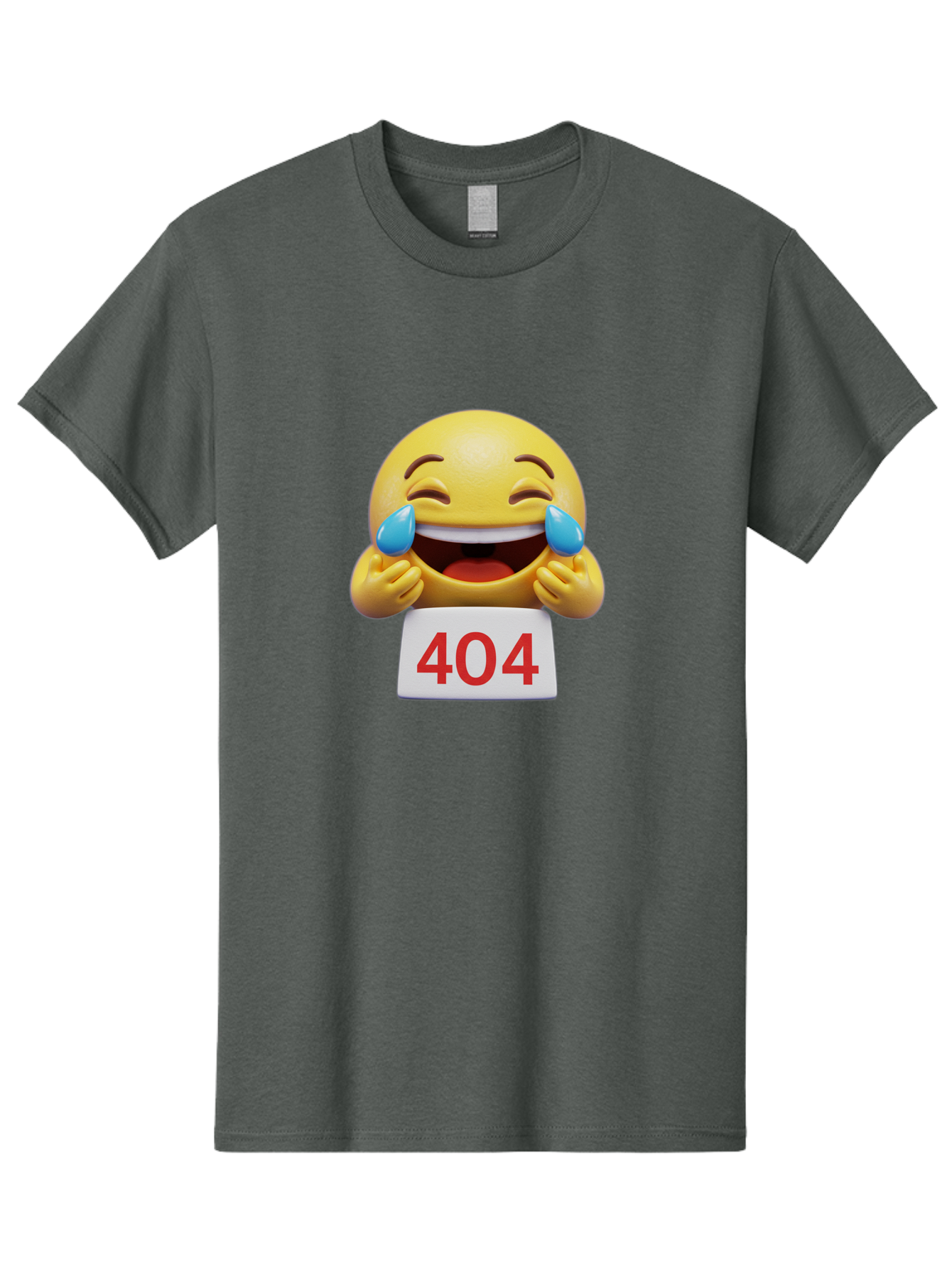 404-Emoji-1 Men'S Graphic Tee, 100% Cotton, Comfortable Casual Summer Wear, Machine Washable, 404 Error, Laughing Emoji, Crying Tears Of Joy, Web Error, Page Not Found, Funny Moments, Online Humor Baa069