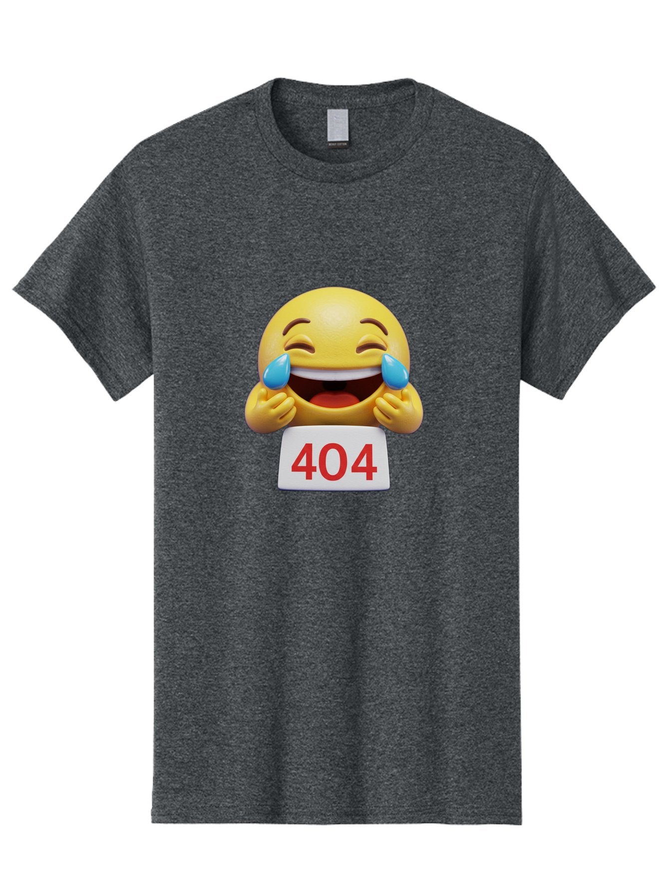 404-Emoji-1 Men'S Graphic Tee, 100% Cotton, Comfortable Casual Summer Wear, Machine Washable, 404 Error, Laughing Emoji, Crying Tears Of Joy, Web Error, Page Not Found, Funny Moments, Online Humor Baa069 6