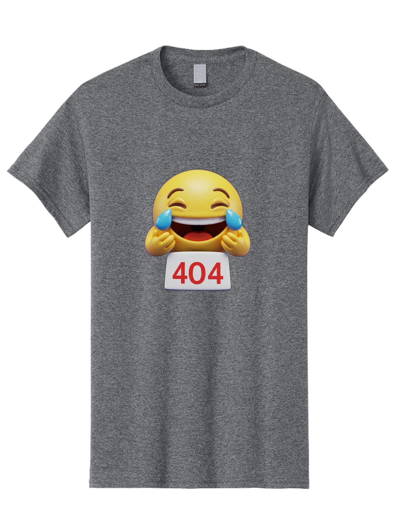 404-Emoji-1 Men'S Graphic Tee, 100% Cotton, Comfortable Casual Summer Wear, Machine Washable, 404 Error, Laughing Emoji, Crying Tears Of Joy, Web Error, Page Not Found, Funny Moments, Online Humor Baa069 10