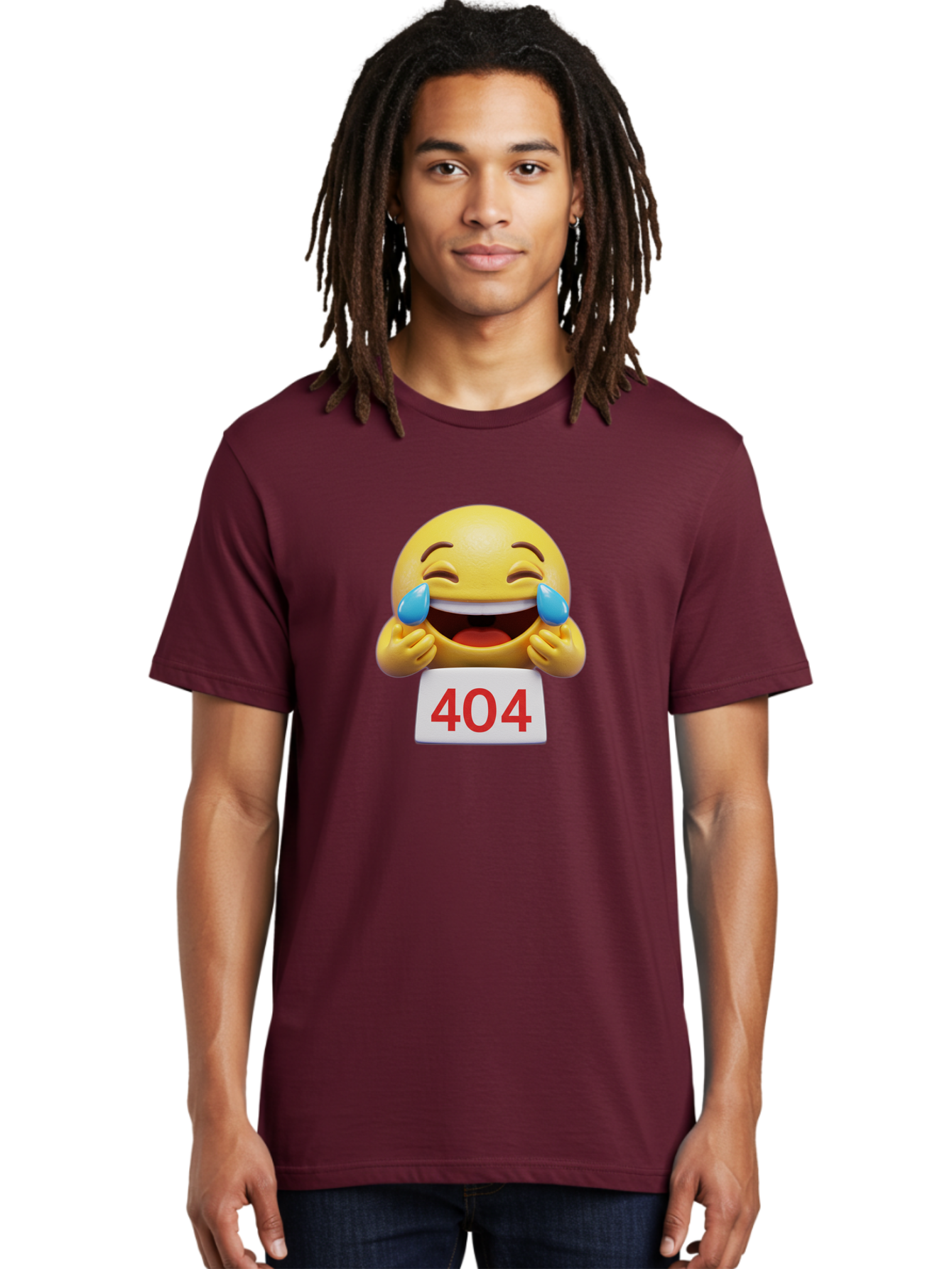 404-Emoji-1 Men'S Graphic Tee, 100% Cotton, Comfortable Casual Summer Wear, Machine Washable, 404 Error, Laughing Emoji, Crying Tears Of Joy, Web Error, Page Not Found, Funny Moments, Online Humor Baa069 10