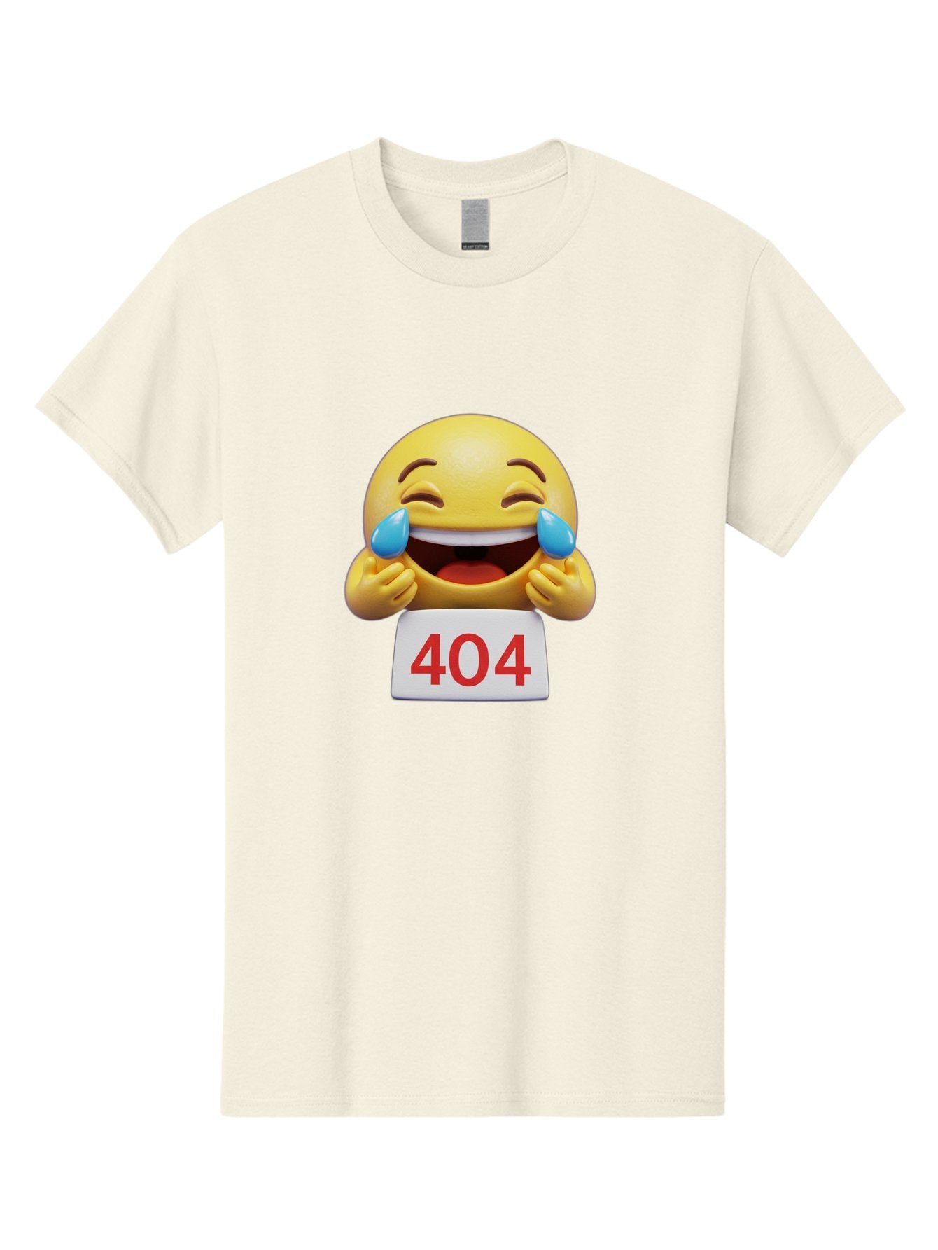 404-Emoji-1 Men'S Graphic Tee, 100% Cotton, Comfortable Casual Summer Wear, Machine Washable, 404 Error, Laughing Emoji, Crying Tears Of Joy, Web Error, Page Not Found, Funny Moments, Online Humor Baa069 3