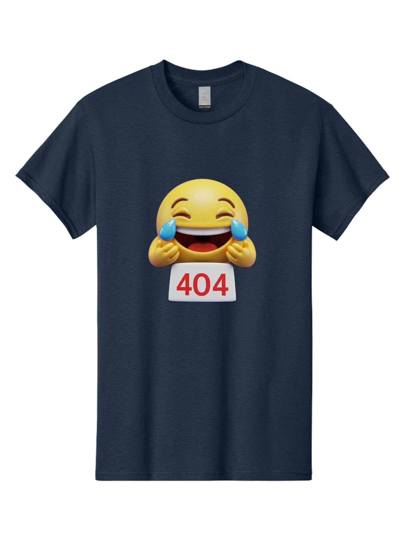 404-Emoji-1 Men'S Graphic Tee, 100% Cotton, Comfortable Casual Summer Wear, Machine Washable, 404 Error, Laughing Emoji, Crying Tears Of Joy, Web Error, Page Not Found, Funny Moments, Online Humor Baa069