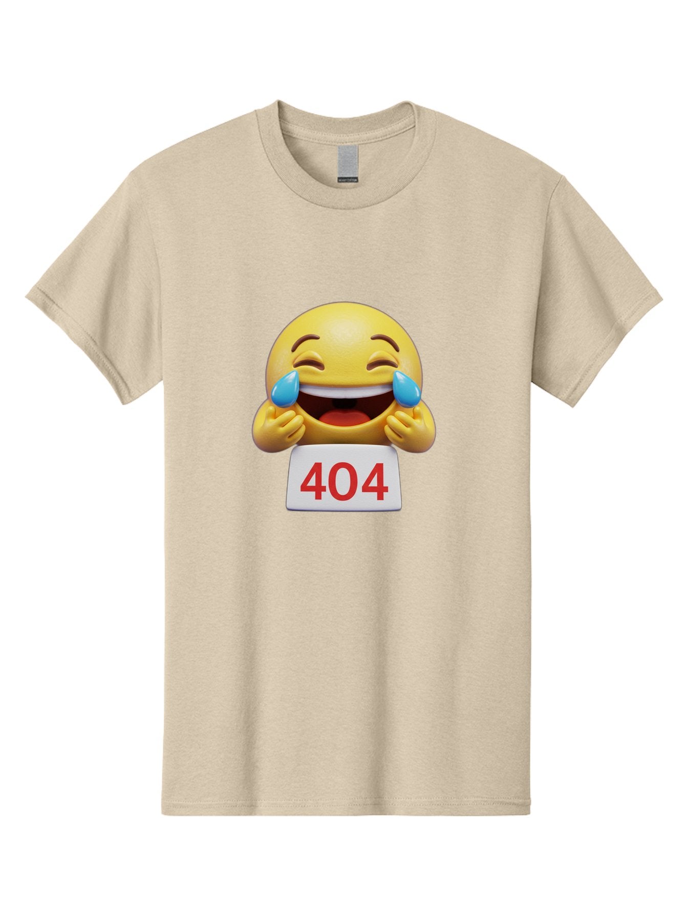 404-Emoji-1 Men'S Graphic Tee, 100% Cotton, Comfortable Casual Summer Wear, Machine Washable, 404 Error, Laughing Emoji, Crying Tears Of Joy, Web Error, Page Not Found, Funny Moments, Online Humor Baa069 4