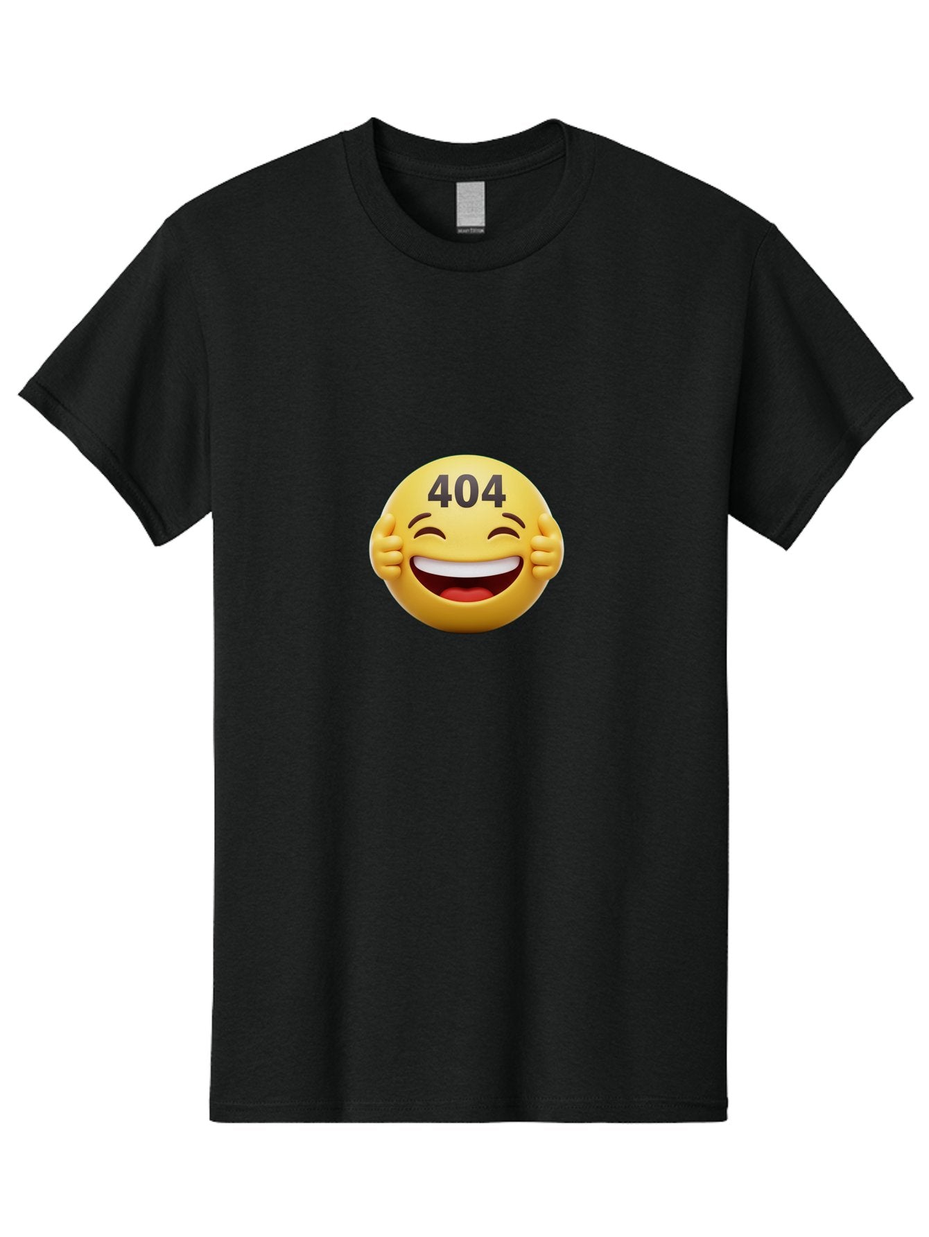 404-Emoji Men'S Graphic Tee, 100% Cotton, Comfortable Casual Summer Wear, Machine Washable, Error 404, Laughing Emoji, Funny Face, Humor, Internet Meme, Page Not Found, Error Message, Comedic Relief Baa071 12