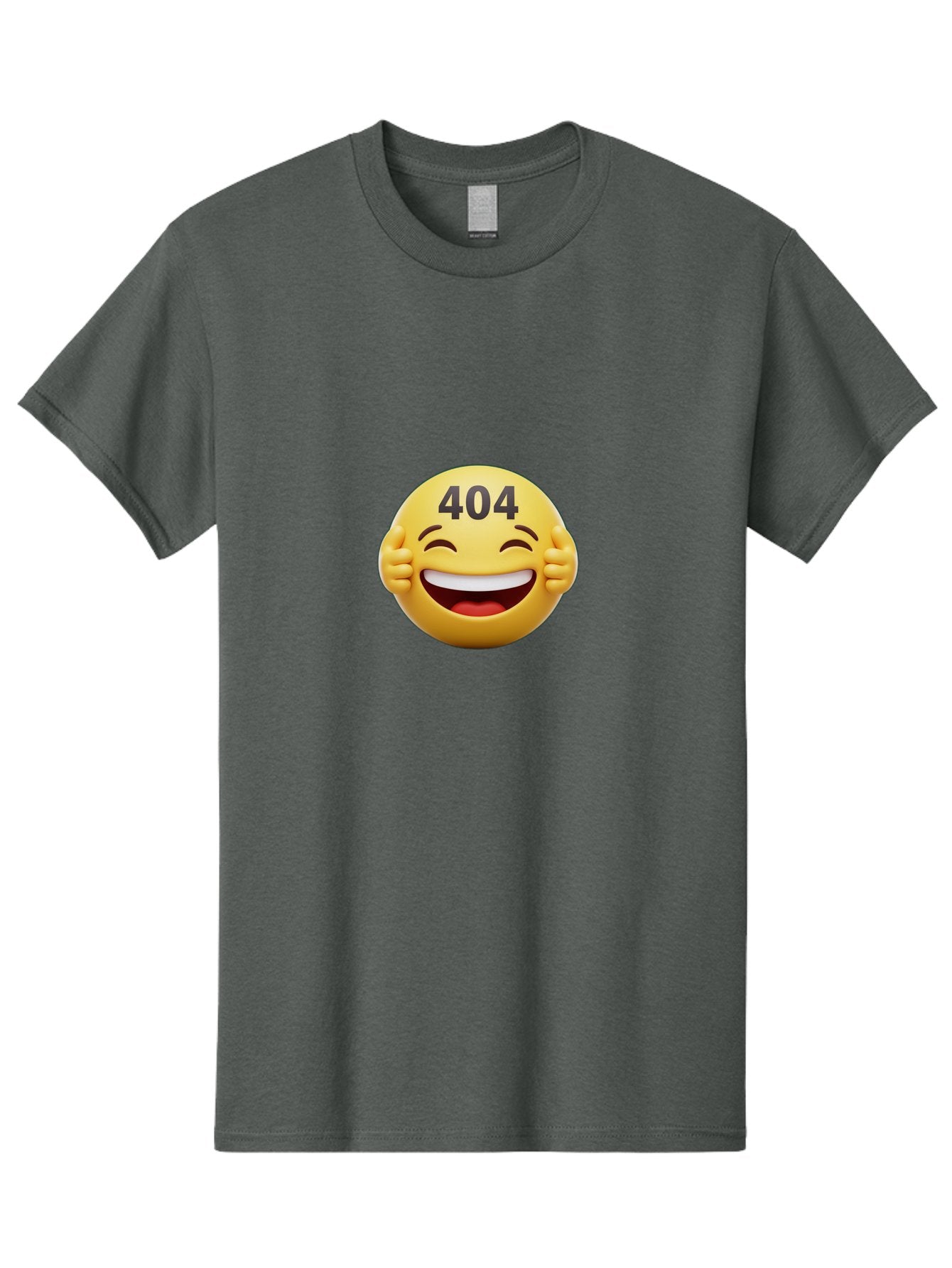 404-Emoji Men'S Graphic Tee, 100% Cotton, Comfortable Casual Summer Wear, Machine Washable, Error 404, Laughing Emoji, Funny Face, Humor, Internet Meme, Page Not Found, Error Message, Comedic Relief Baa071 10