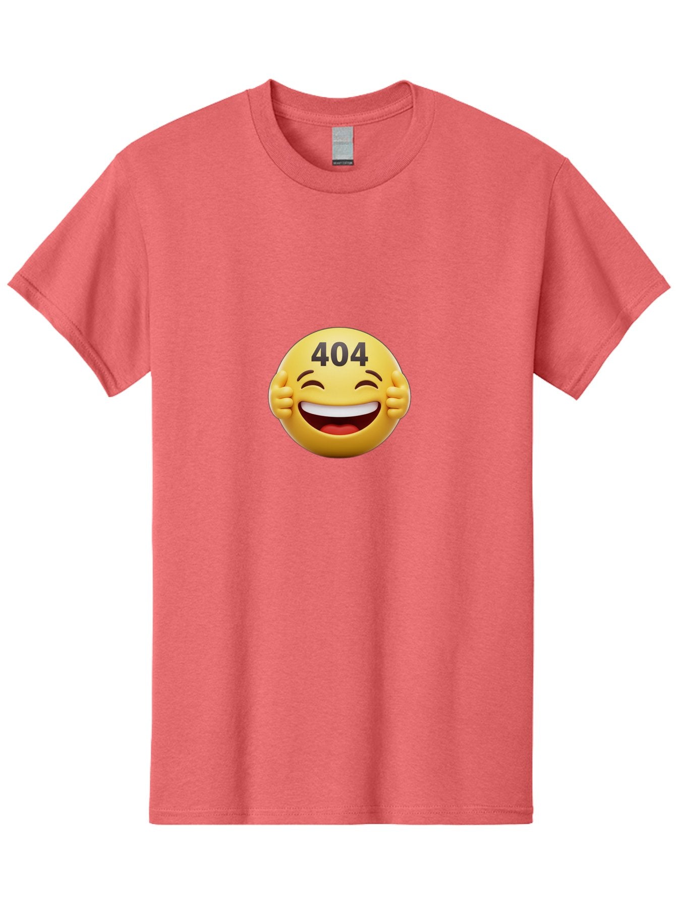 404-Emoji Men'S Graphic Tee, 100% Cotton, Comfortable Casual Summer Wear, Machine Washable, Error 404, Laughing Emoji, Funny Face, Humor, Internet Meme, Page Not Found, Error Message, Comedic Relief Baa071 13