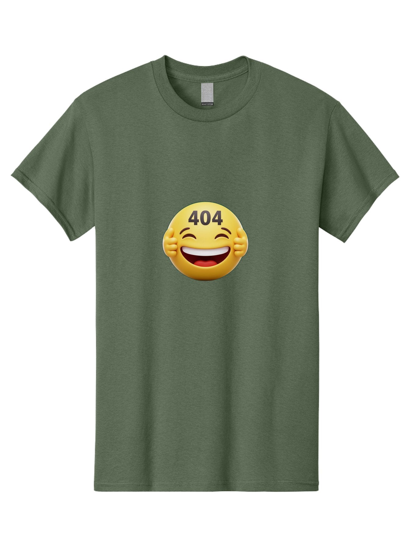 404-Emoji Men'S Graphic Tee, 100% Cotton, Comfortable Casual Summer Wear, Machine Washable, Error 404, Laughing Emoji, Funny Face, Humor, Internet Meme, Page Not Found, Error Message, Comedic Relief Baa071