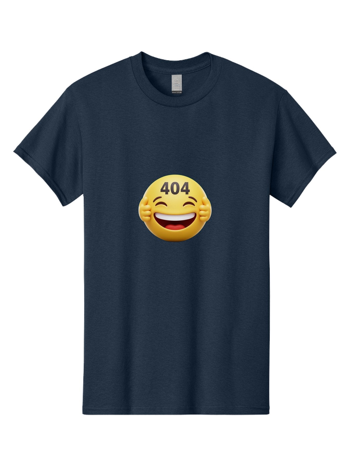 404-Emoji Men'S Graphic Tee, 100% Cotton, Comfortable Casual Summer Wear, Machine Washable, Error 404, Laughing Emoji, Funny Face, Humor, Internet Meme, Page Not Found, Error Message, Comedic Relief Baa071 8