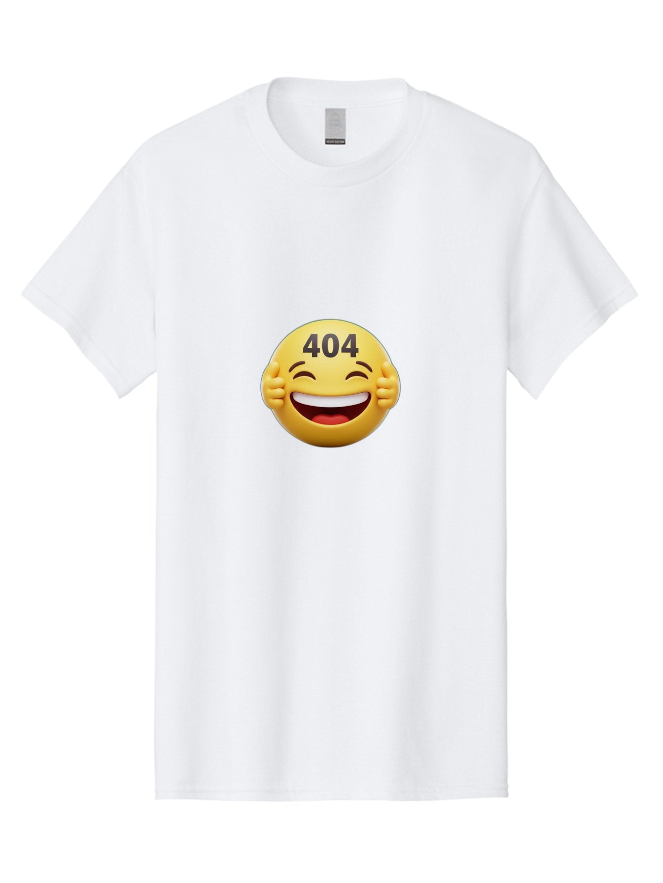 404-Emoji Men'S Graphic Tee, 100% Cotton, Comfortable Casual Summer Wear, Machine Washable, Error 404, Laughing Emoji, Funny Face, Humor, Internet Meme, Page Not Found, Error Message, Comedic Relief Baa071