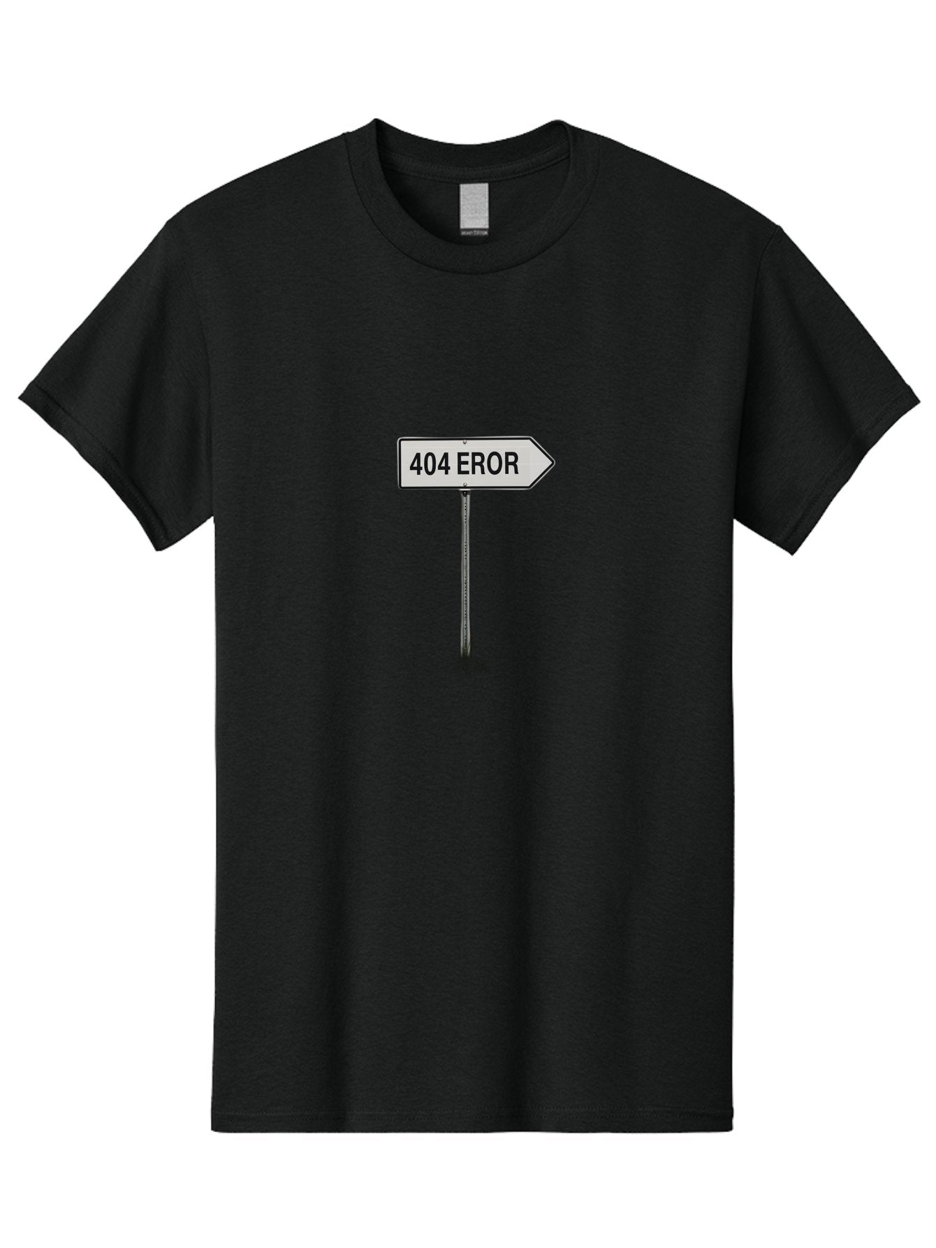 404-Eror Men'S Graphic Tee, 100% Cotton, Comfortable Casual Summer Wear, Machine Washable, 404 Error Sign, Navigation Sign, Error Message, Directional Sign, Misspelled Text, White Sign, Black Text, Arrow Sign, Metal Pole, Page Not Found Baa072 12