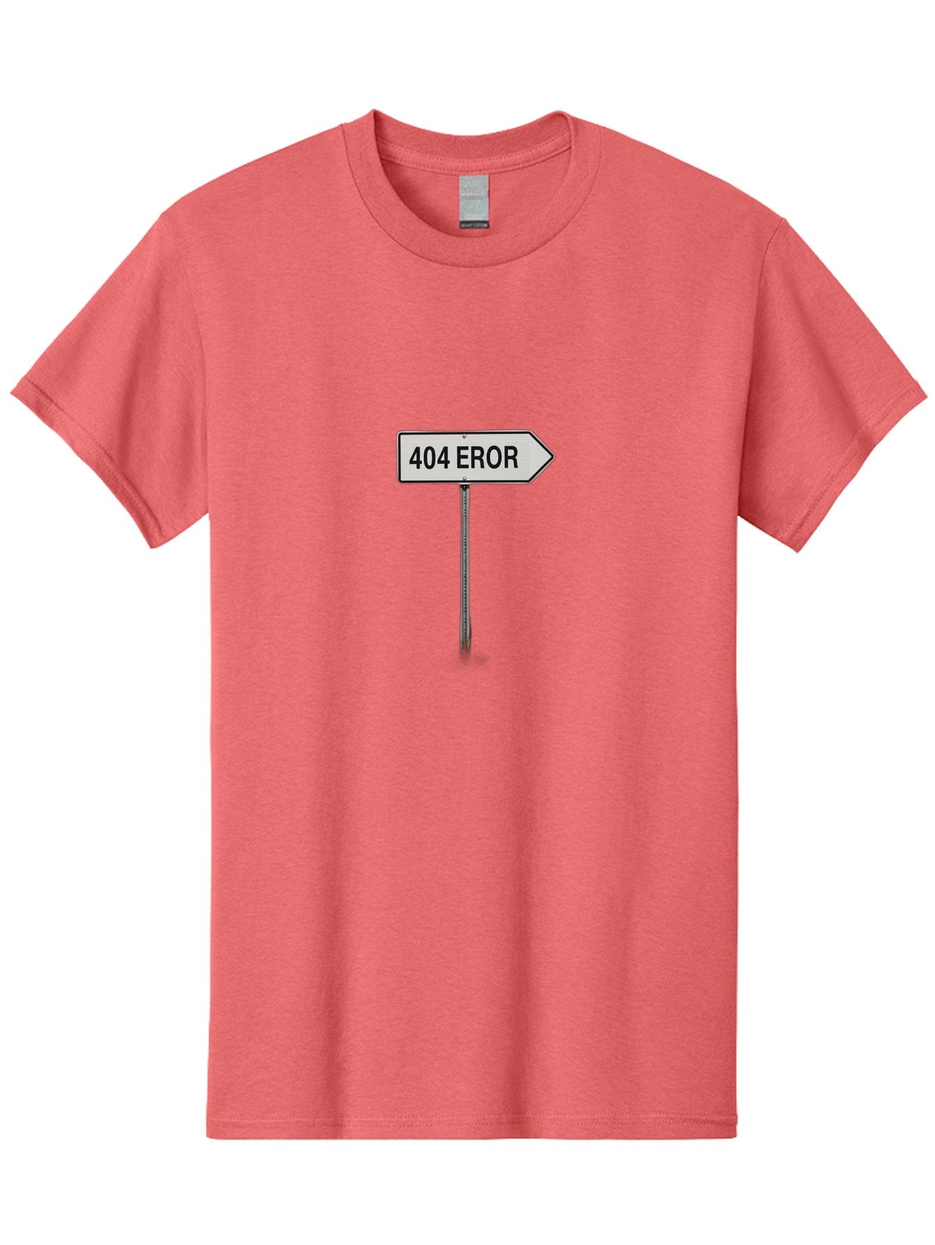 404-Eror Men'S Graphic Tee, 100% Cotton, Comfortable Casual Summer Wear, Machine Washable, 404 Error Sign, Navigation Sign, Error Message, Directional Sign, Misspelled Text, White Sign, Black Text, Arrow Sign, Metal Pole, Page Not Found Baa072 3