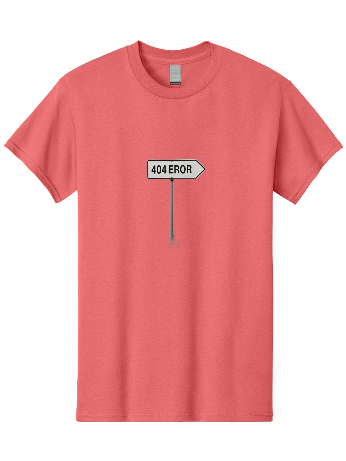 404-Eror Men'S Graphic Tee, 100% Cotton, Comfortable Casual Summer Wear, Machine Washable, 404 Error Sign, Navigation Sign, Error Message, Directional Sign, Misspelled Text, White Sign, Black Text, Arrow Sign, Metal Pole, Page Not Found Baa072 17