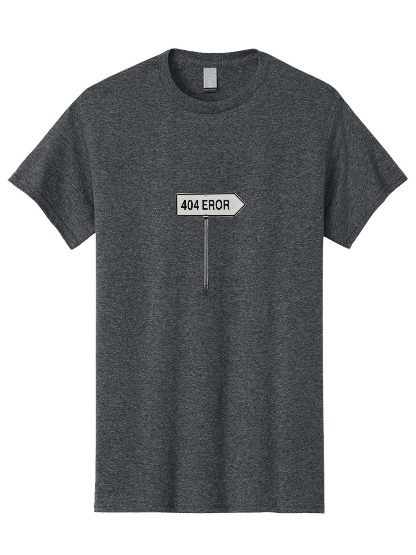 404-Eror Men'S Graphic Tee, 100% Cotton, Comfortable Casual Summer Wear, Machine Washable, 404 Error Sign, Navigation Sign, Error Message, Directional Sign, Misspelled Text, White Sign, Black Text, Arrow Sign, Metal Pole, Page Not Found Baa072 4