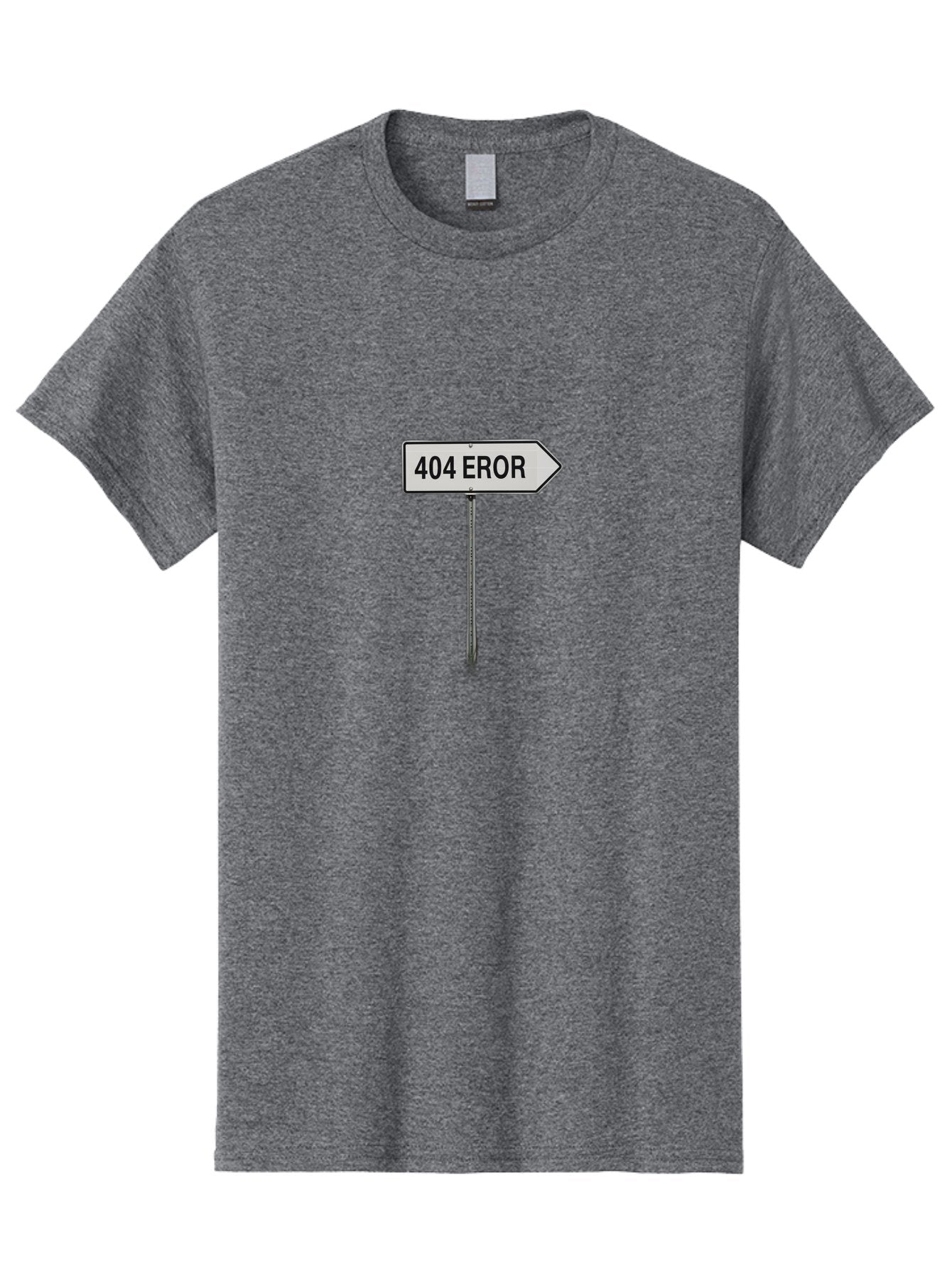 404-Eror Men'S Graphic Tee, 100% Cotton, Comfortable Casual Summer Wear, Machine Washable, 404 Error Sign, Navigation Sign, Error Message, Directional Sign, Misspelled Text, White Sign, Black Text, Arrow Sign, Metal Pole, Page Not Found Baa072 14