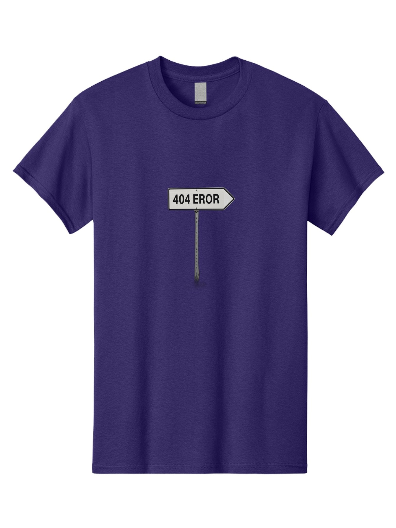 404-Eror Men'S Graphic Tee, 100% Cotton, Comfortable Casual Summer Wear, Machine Washable, 404 Error Sign, Navigation Sign, Error Message, Directional Sign, Misspelled Text, White Sign, Black Text, Arrow Sign, Metal Pole, Page Not Found Baa072 7