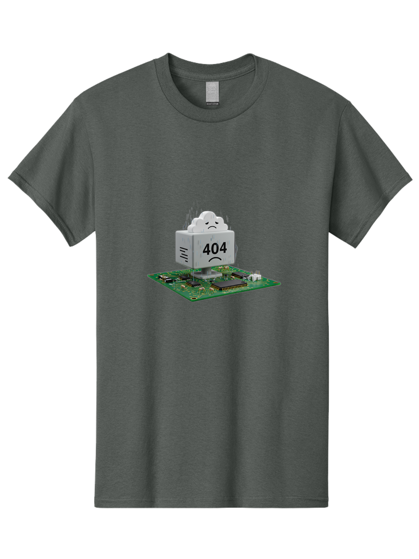 404-Error-10 Men'S Graphic Tee, 100% Cotton, Comfortable Casual Summer Wear, Machine Washable, 404 Error Message, Sad Cloud, Unhappy Face, Computer Hardware, Circuit Board, Error Code, Webpage Not Found, Broken Link, Digital Frustration, Baa074 3