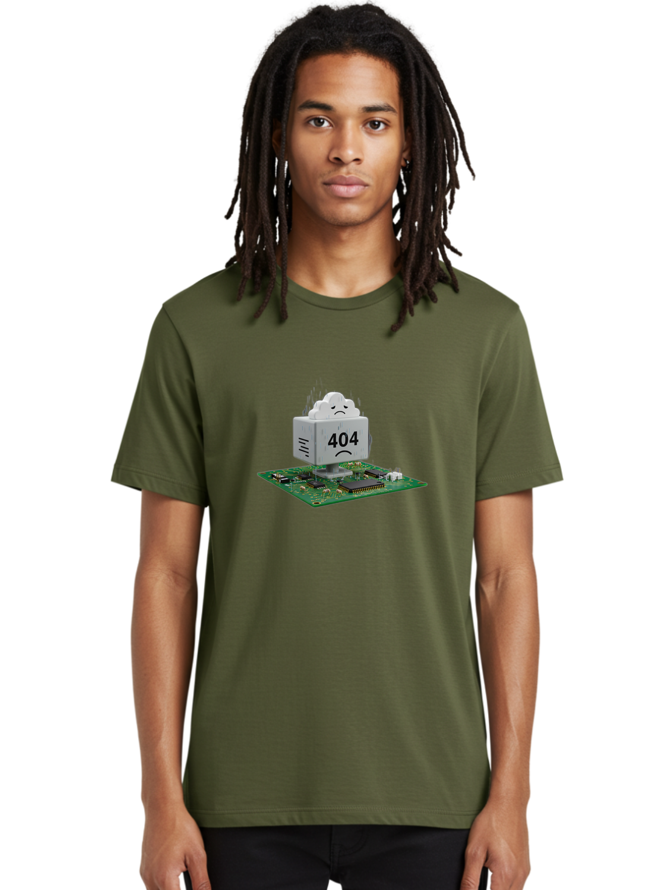 404-Error-10 Men'S Graphic Tee, 100% Cotton, Comfortable Casual Summer Wear, Machine Washable, 404 Error Message, Sad Cloud, Unhappy Face, Computer Hardware, Circuit Board, Error Code, Webpage Not Found, Broken Link, Digital Frustration, Baa074 6