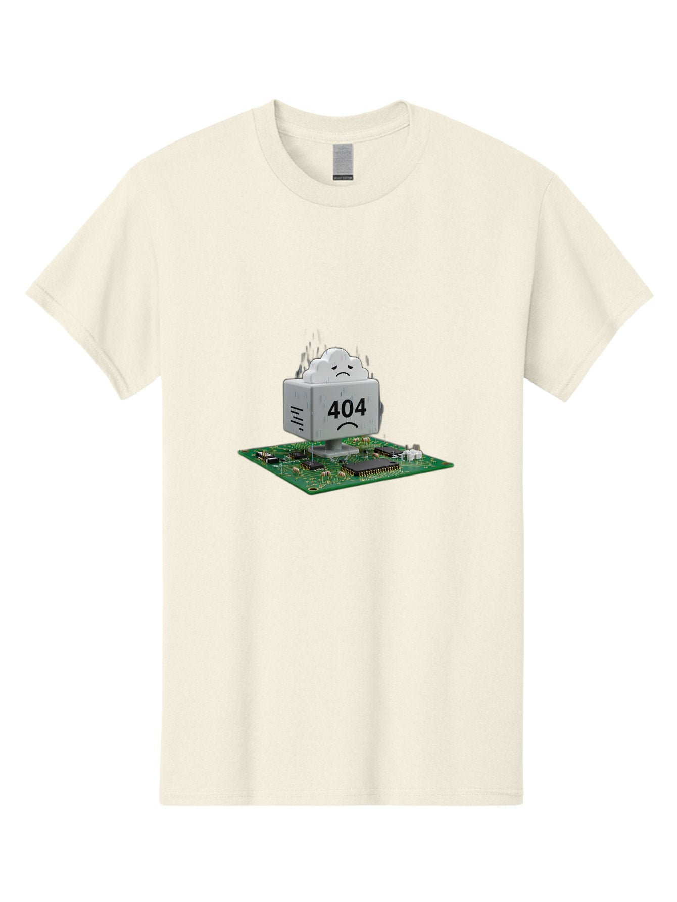 404-Error-10 Men'S Graphic Tee, 100% Cotton, Comfortable Casual Summer Wear, Machine Washable, 404 Error Message, Sad Cloud, Unhappy Face, Computer Hardware, Circuit Board, Error Code, Webpage Not Found, Broken Link, Digital Frustration, Baa074 3