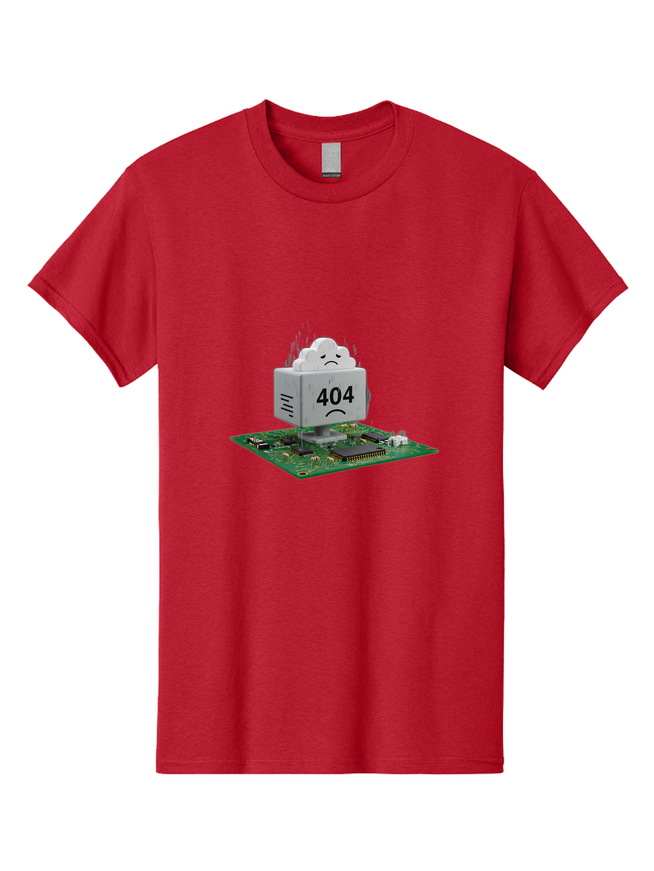 404-Error-10 Men'S Graphic Tee, 100% Cotton, Comfortable Casual Summer Wear, Machine Washable, 404 Error Message, Sad Cloud, Unhappy Face, Computer Hardware, Circuit Board, Error Code, Webpage Not Found, Broken Link, Digital Frustration, Baa074 27