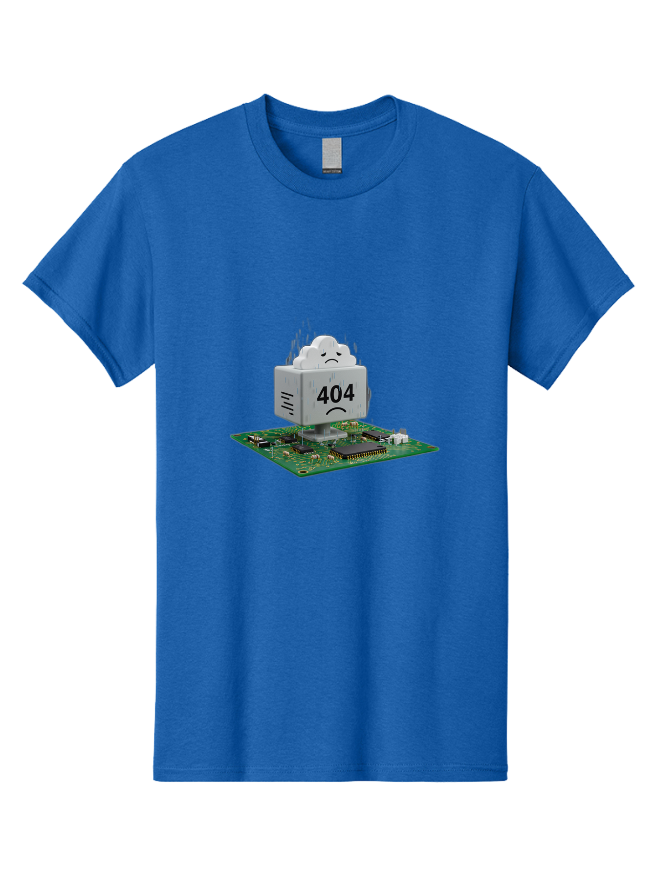 404-Error-10 Men'S Graphic Tee, 100% Cotton, Comfortable Casual Summer Wear, Machine Washable, 404 Error Message, Sad Cloud, Unhappy Face, Computer Hardware, Circuit Board, Error Code, Webpage Not Found, Broken Link, Digital Frustration, Baa074 15
