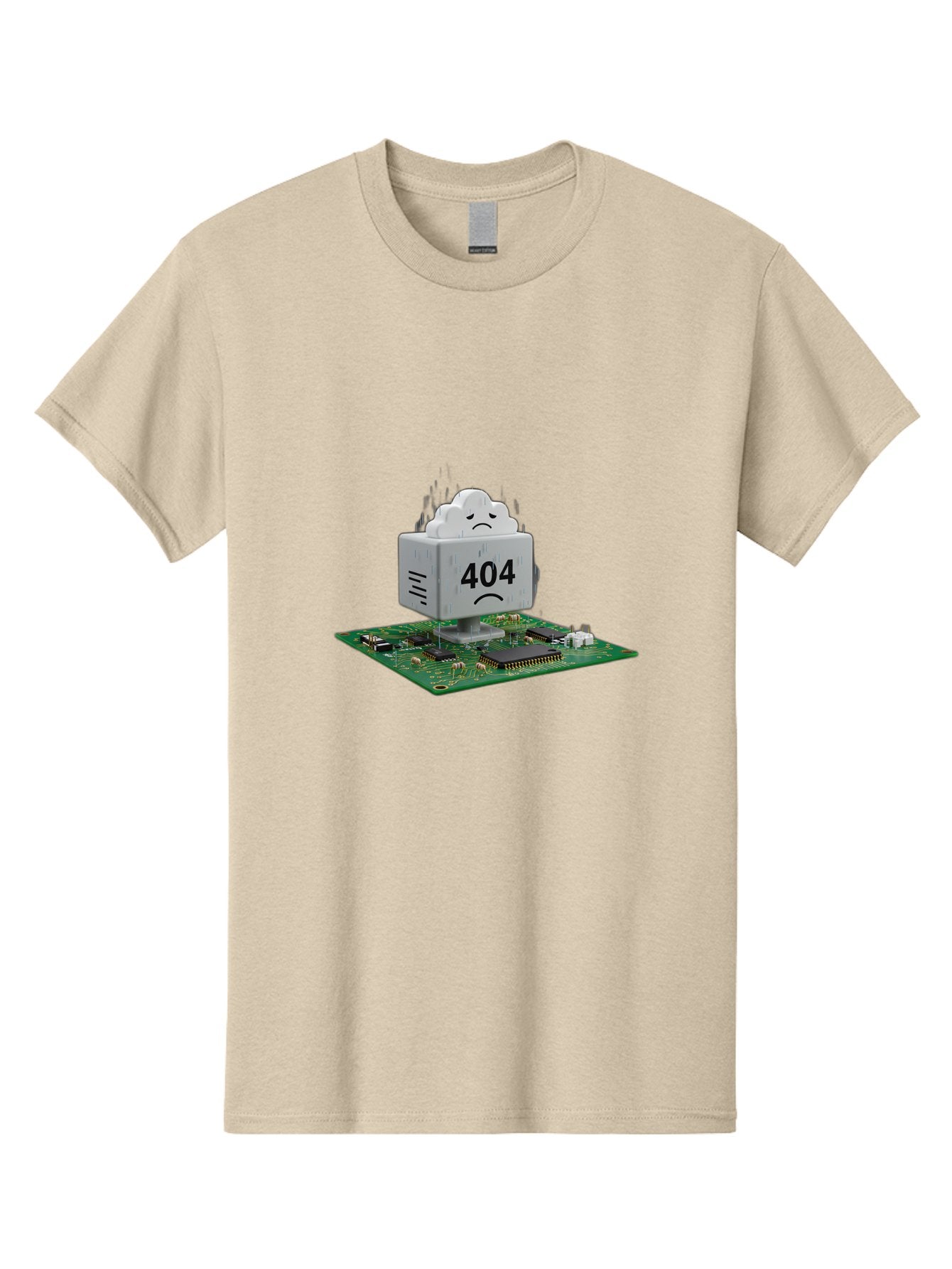 404-Error-10 Men'S Graphic Tee, 100% Cotton, Comfortable Casual Summer Wear, Machine Washable, 404 Error Message, Sad Cloud, Unhappy Face, Computer Hardware, Circuit Board, Error Code, Webpage Not Found, Broken Link, Digital Frustration, Baa074 15