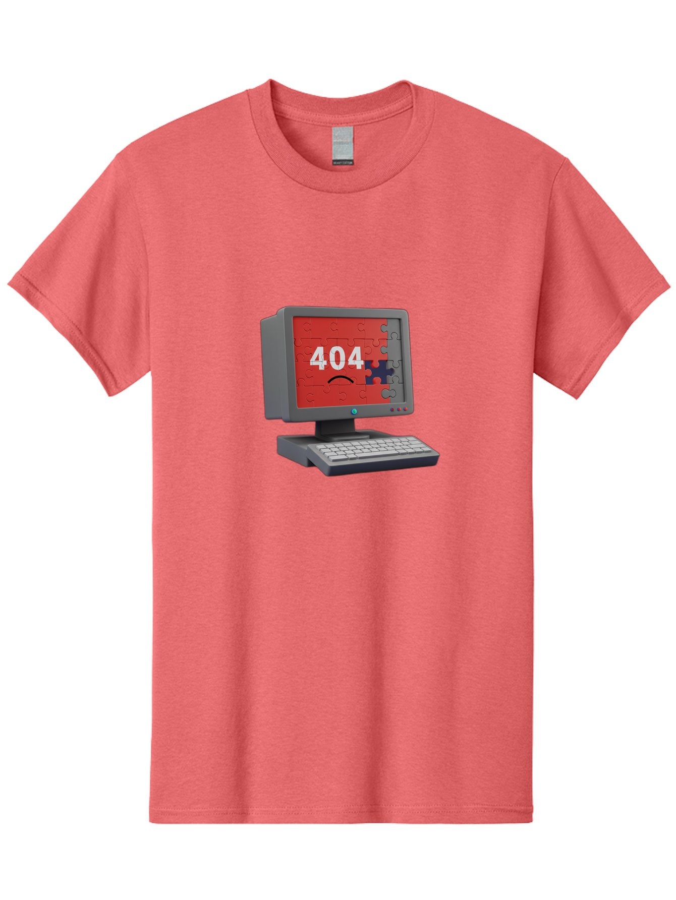 404-Error-11 Men'S Graphic Tee, 100% Cotton, Comfortable Casual Summer Wear, Machine Washable, Computer Monitor Displaying 404 Error, Jigsaw Puzzle Pieces, Error Message, Broken Screen, Technical Issue, Puzzle Pieces Falling Apart, Baa075 9