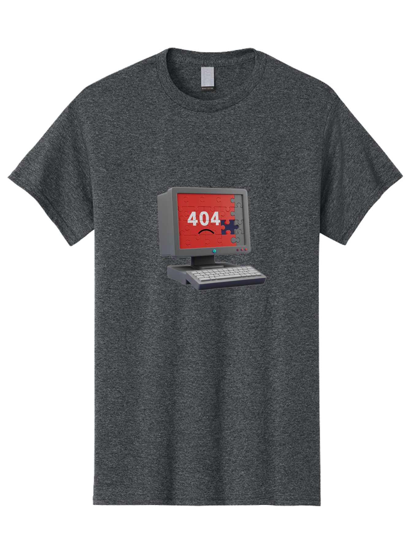404-Error-11 Men'S Graphic Tee, 100% Cotton, Comfortable Casual Summer Wear, Machine Washable, Computer Monitor Displaying 404 Error, Jigsaw Puzzle Pieces, Error Message, Broken Screen, Technical Issue, Puzzle Pieces Falling Apart, Baa075 19