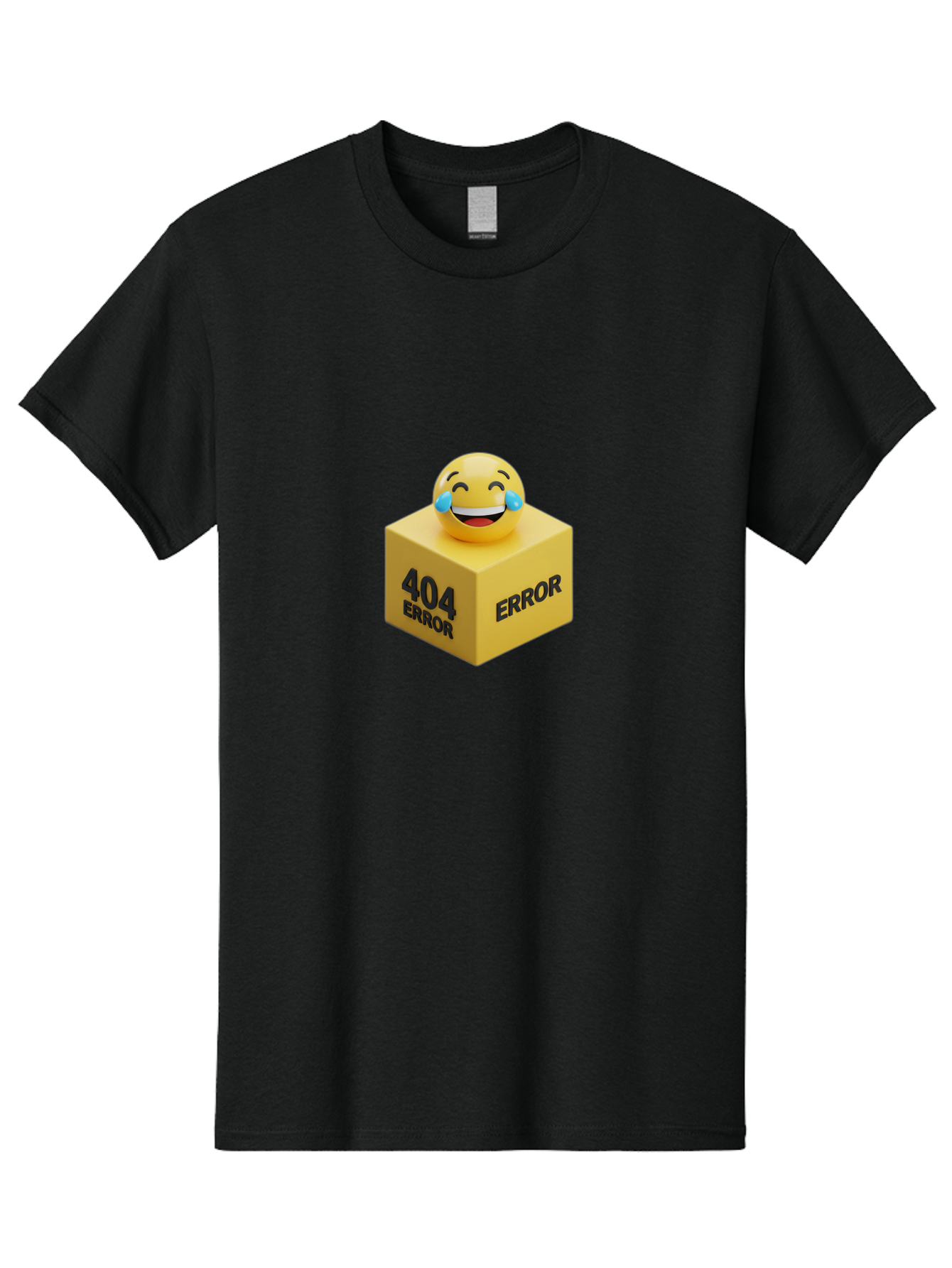 404-Error-3 Men'S Graphic Tee, 100% Cotton, Comfortable Casual Summer Wear, Machine Washable, 404 Error, Error Message, Laughing Emoji, 3D Rendering, Humor, Comedy, Website Error, Webpage Not Found, Crying Laughing Face, Humorous 404 Baa077 5