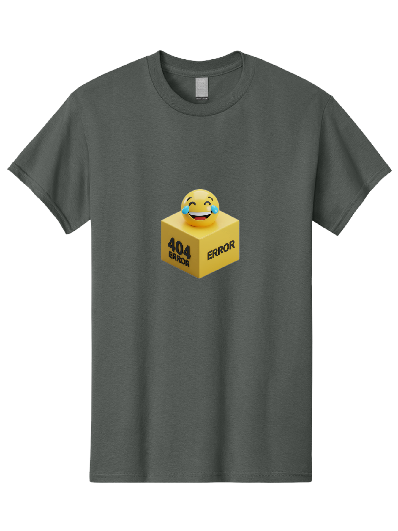 404-Error-3 Men'S Graphic Tee, 100% Cotton, Comfortable Casual Summer Wear, Machine Washable, 404 Error, Error Message, Laughing Emoji, 3D Rendering, Humor, Comedy, Website Error, Webpage Not Found, Crying Laughing Face, Humorous 404 Baa077 17