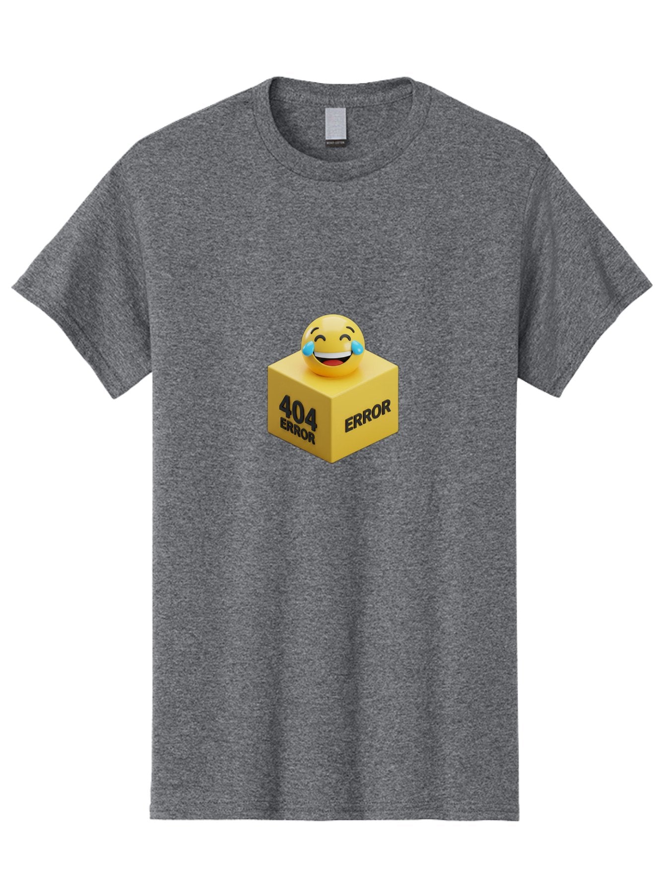 404-Error-3 Men'S Graphic Tee, 100% Cotton, Comfortable Casual Summer Wear, Machine Washable, 404 Error, Error Message, Laughing Emoji, 3D Rendering, Humor, Comedy, Website Error, Webpage Not Found, Crying Laughing Face, Humorous 404 Baa077 4