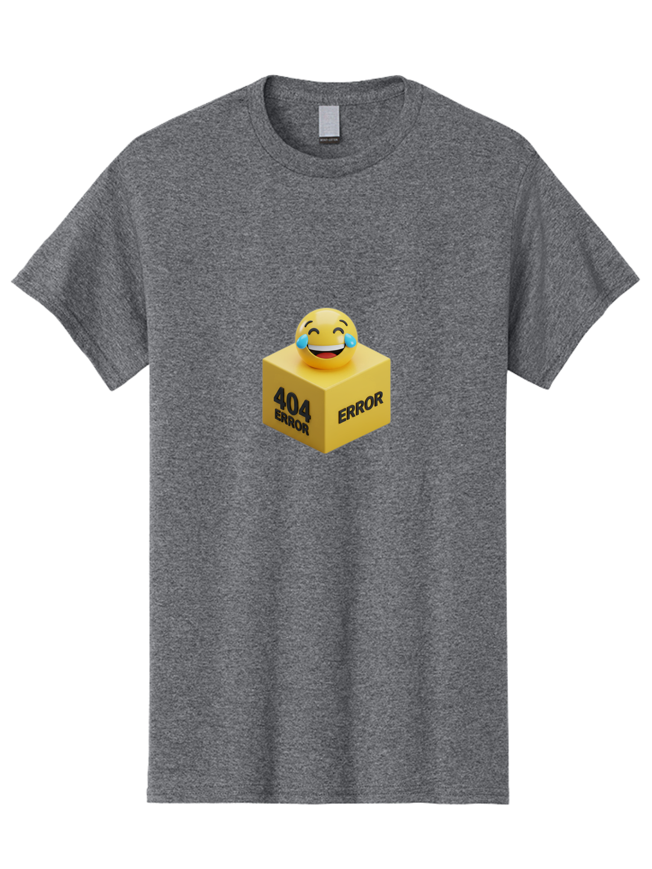 404-Error-3 Men'S Graphic Tee, 100% Cotton, Comfortable Casual Summer Wear, Machine Washable, 404 Error, Error Message, Laughing Emoji, 3D Rendering, Humor, Comedy, Website Error, Webpage Not Found, Crying Laughing Face, Humorous 404 Baa077 23