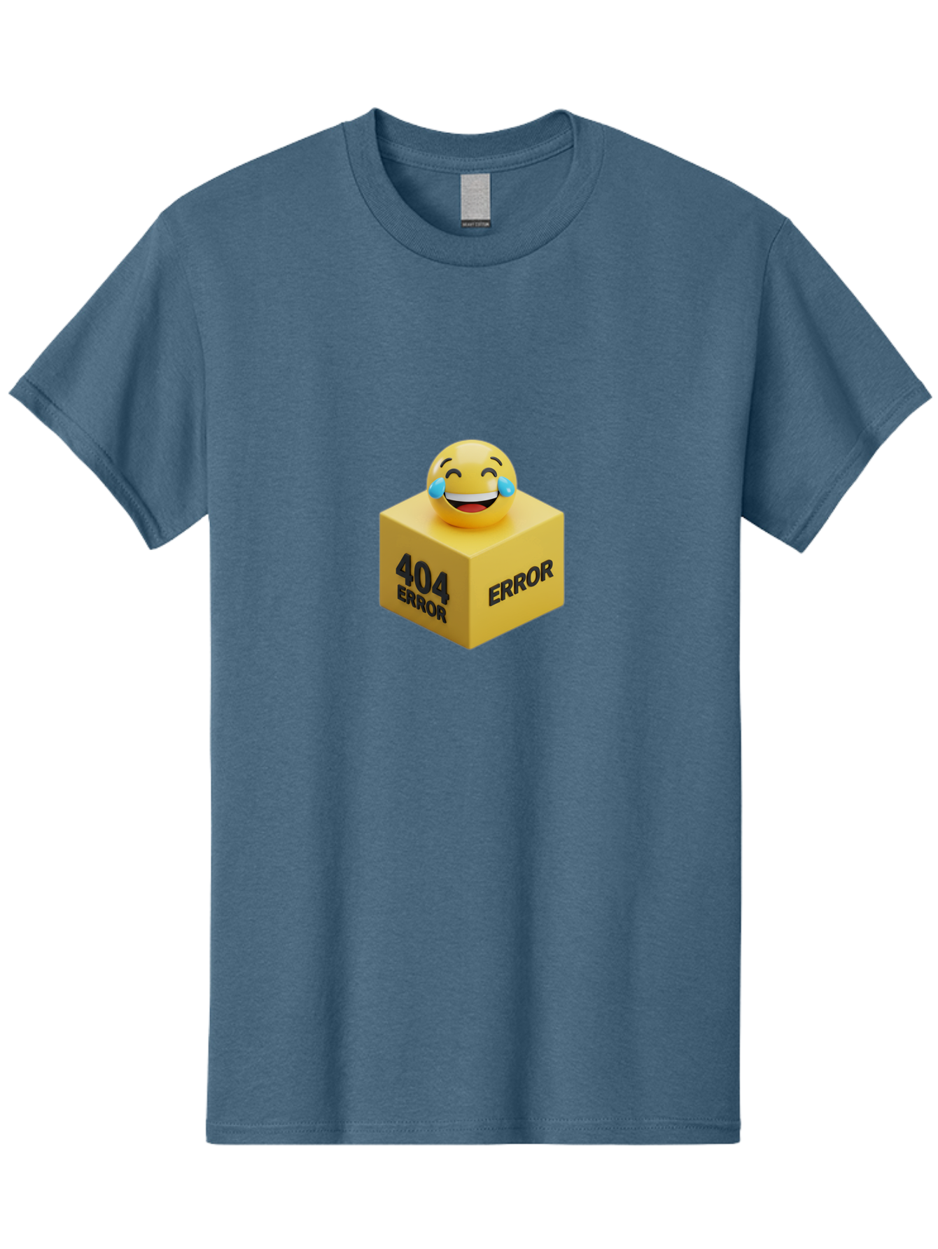 404-Error-3 Men'S Graphic Tee, 100% Cotton, Comfortable Casual Summer Wear, Machine Washable, 404 Error, Error Message, Laughing Emoji, 3D Rendering, Humor, Comedy, Website Error, Webpage Not Found, Crying Laughing Face, Humorous 404 Baa077 3