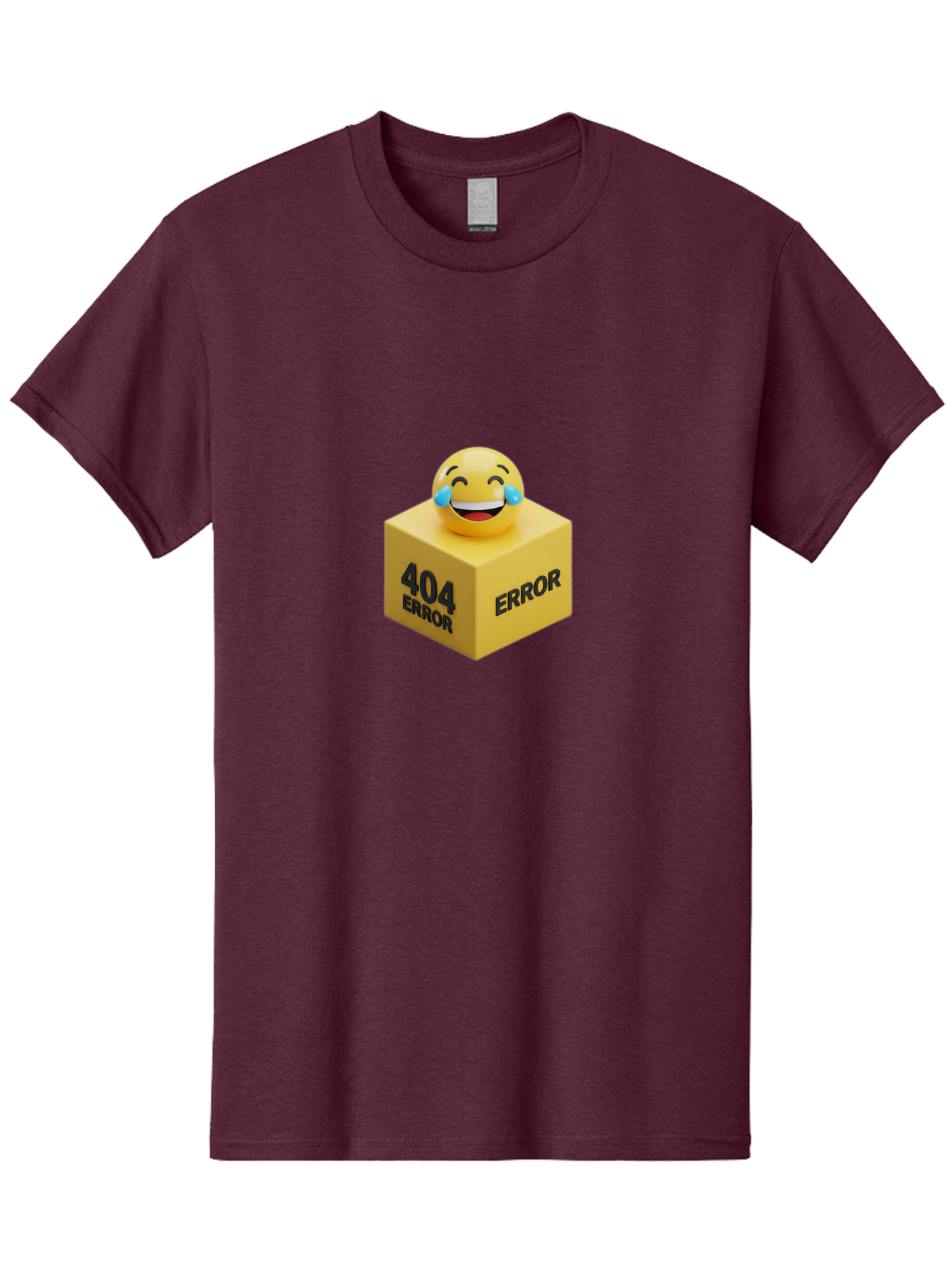 404-Error-3 Men'S Graphic Tee, 100% Cotton, Comfortable Casual Summer Wear, Machine Washable, 404 Error, Error Message, Laughing Emoji, 3D Rendering, Humor, Comedy, Website Error, Webpage Not Found, Crying Laughing Face, Humorous 404 Baa077 9
