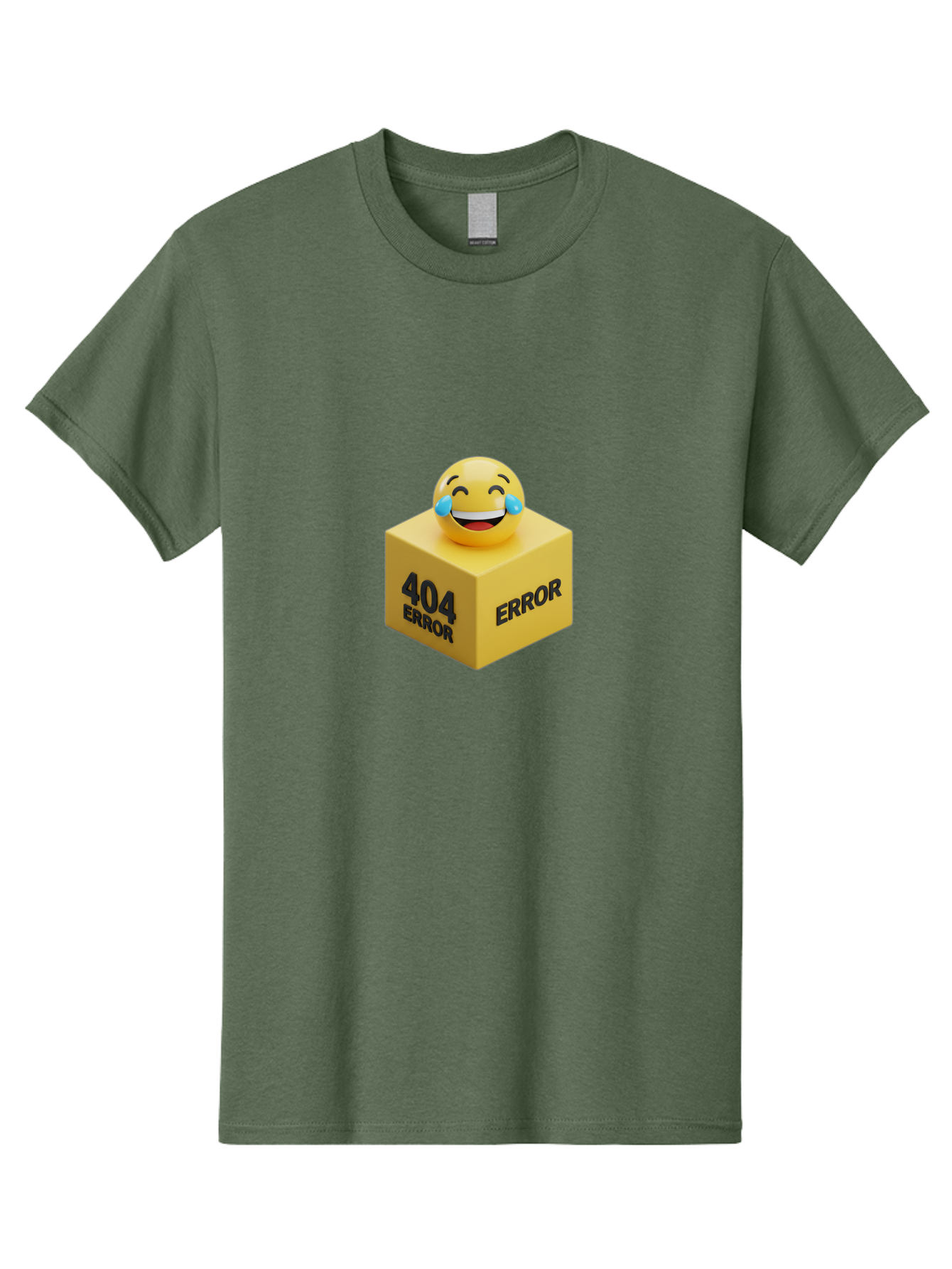 404-Error-3 Men'S Graphic Tee, 100% Cotton, Comfortable Casual Summer Wear, Machine Washable, 404 Error, Error Message, Laughing Emoji, 3D Rendering, Humor, Comedy, Website Error, Webpage Not Found, Crying Laughing Face, Humorous 404 Baa077 21