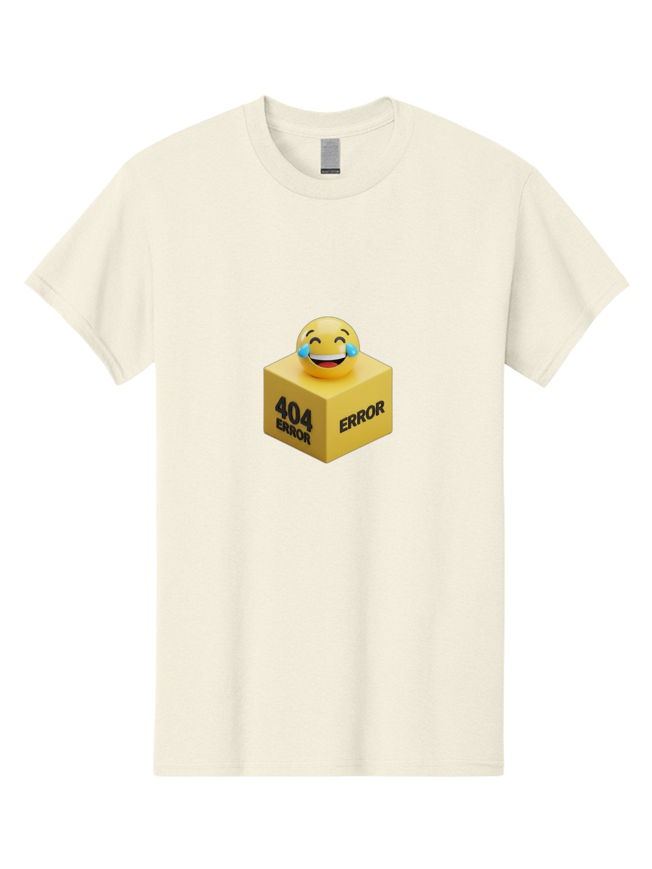 404-Error-3 Men'S Graphic Tee, 100% Cotton, Comfortable Casual Summer Wear, Machine Washable, 404 Error, Error Message, Laughing Emoji, 3D Rendering, Humor, Comedy, Website Error, Webpage Not Found, Crying Laughing Face, Humorous 404 Baa077 5