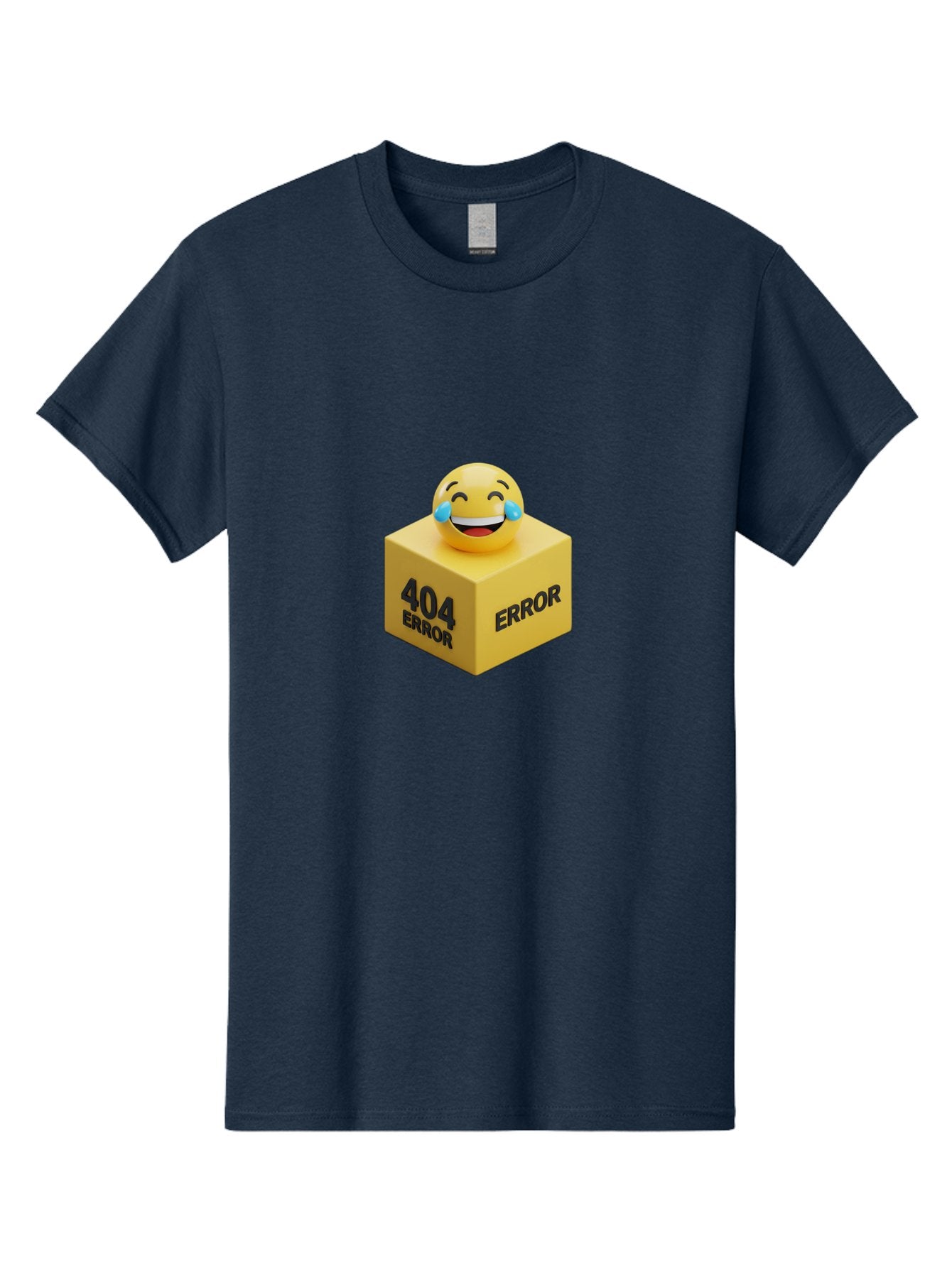404-Error-3 Men'S Graphic Tee, 100% Cotton, Comfortable Casual Summer Wear, Machine Washable, 404 Error, Error Message, Laughing Emoji, 3D Rendering, Humor, Comedy, Website Error, Webpage Not Found, Crying Laughing Face, Humorous 404 Baa077 15