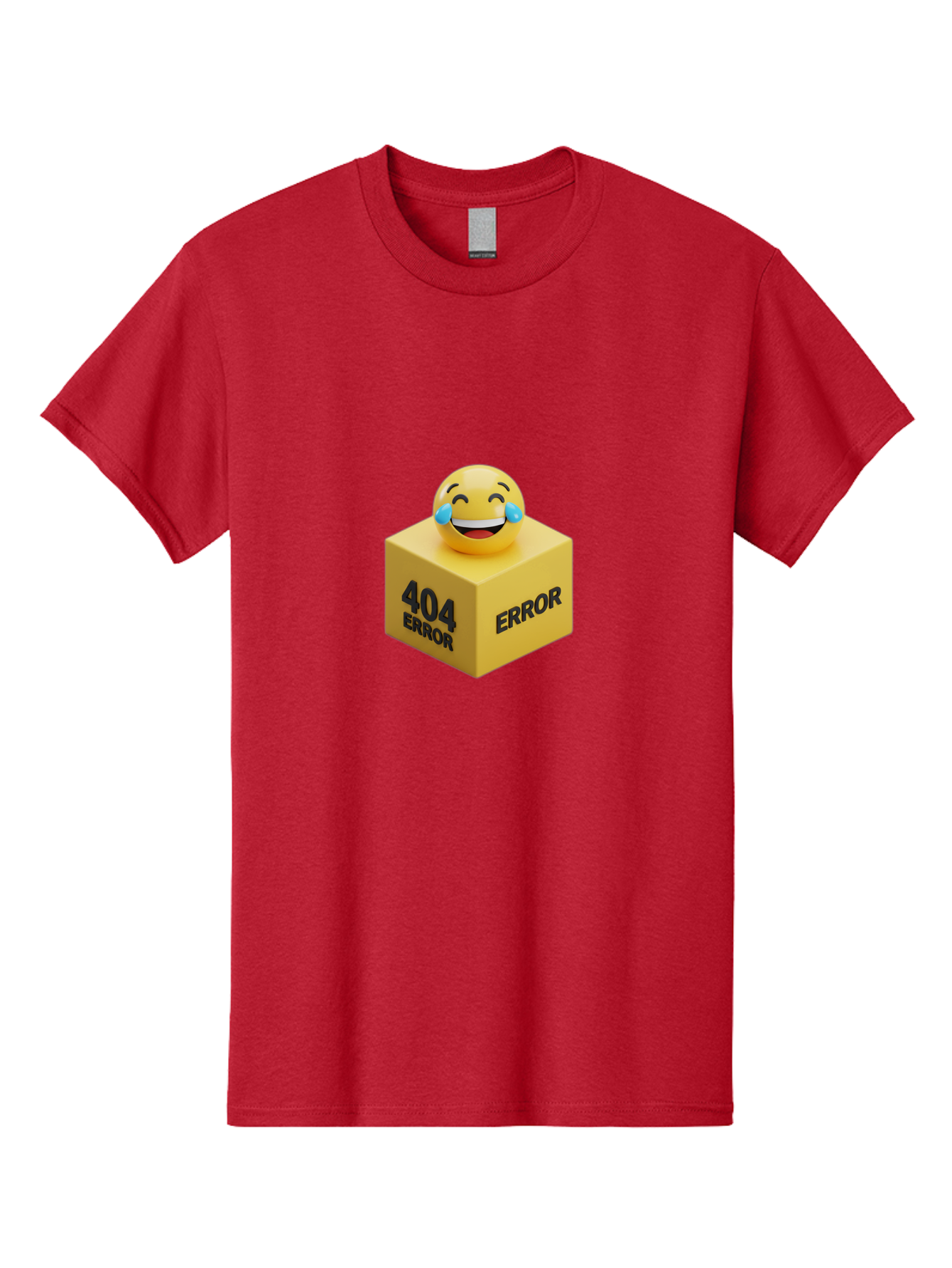 404-Error-3 Men'S Graphic Tee, 100% Cotton, Comfortable Casual Summer Wear, Machine Washable, 404 Error, Error Message, Laughing Emoji, 3D Rendering, Humor, Comedy, Website Error, Webpage Not Found, Crying Laughing Face, Humorous 404 Baa077 7