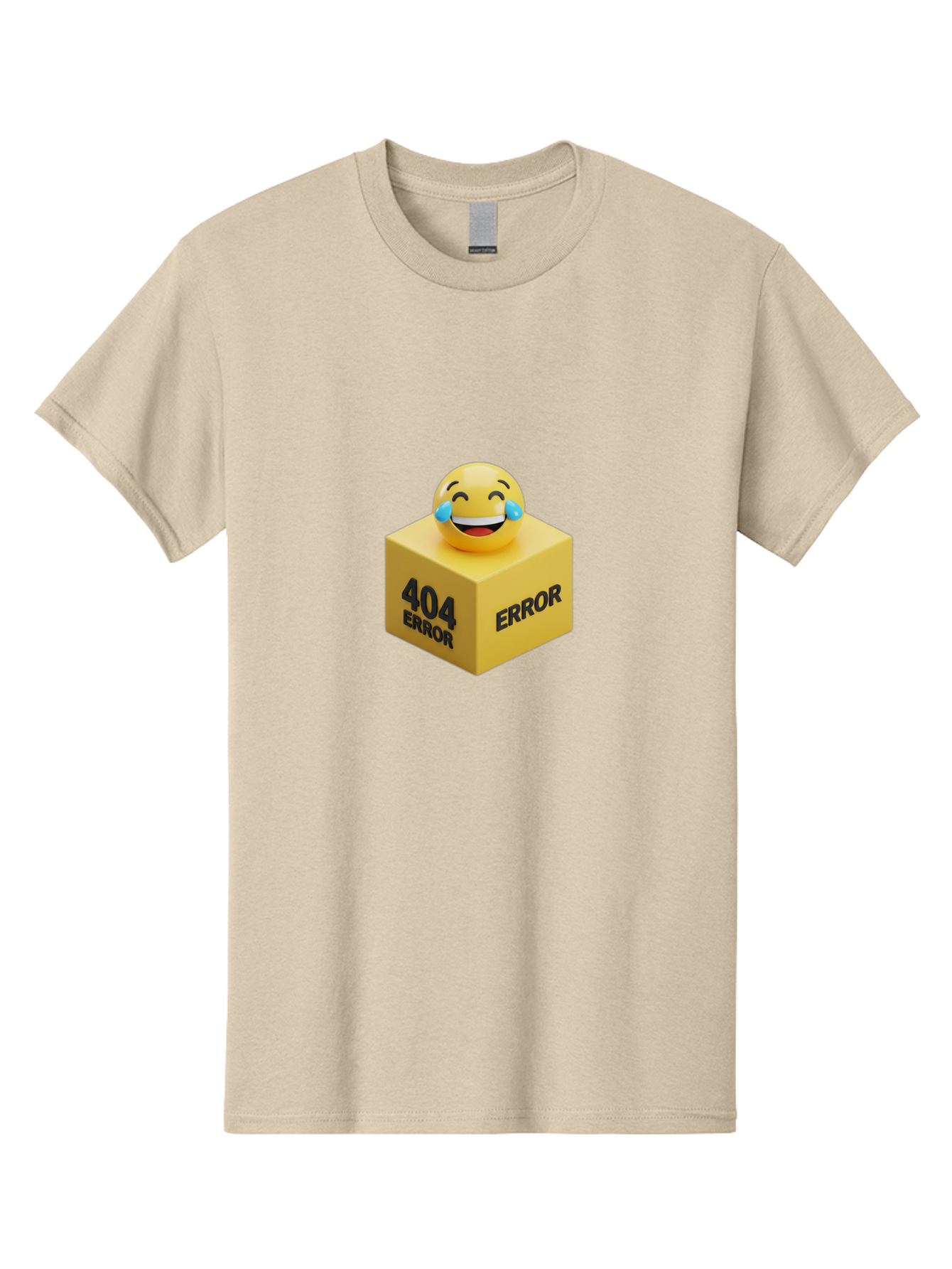 404-Error-3 Men'S Graphic Tee, 100% Cotton, Comfortable Casual Summer Wear, Machine Washable, 404 Error, Error Message, Laughing Emoji, 3D Rendering, Humor, Comedy, Website Error, Webpage Not Found, Crying Laughing Face, Humorous 404 Baa077 11