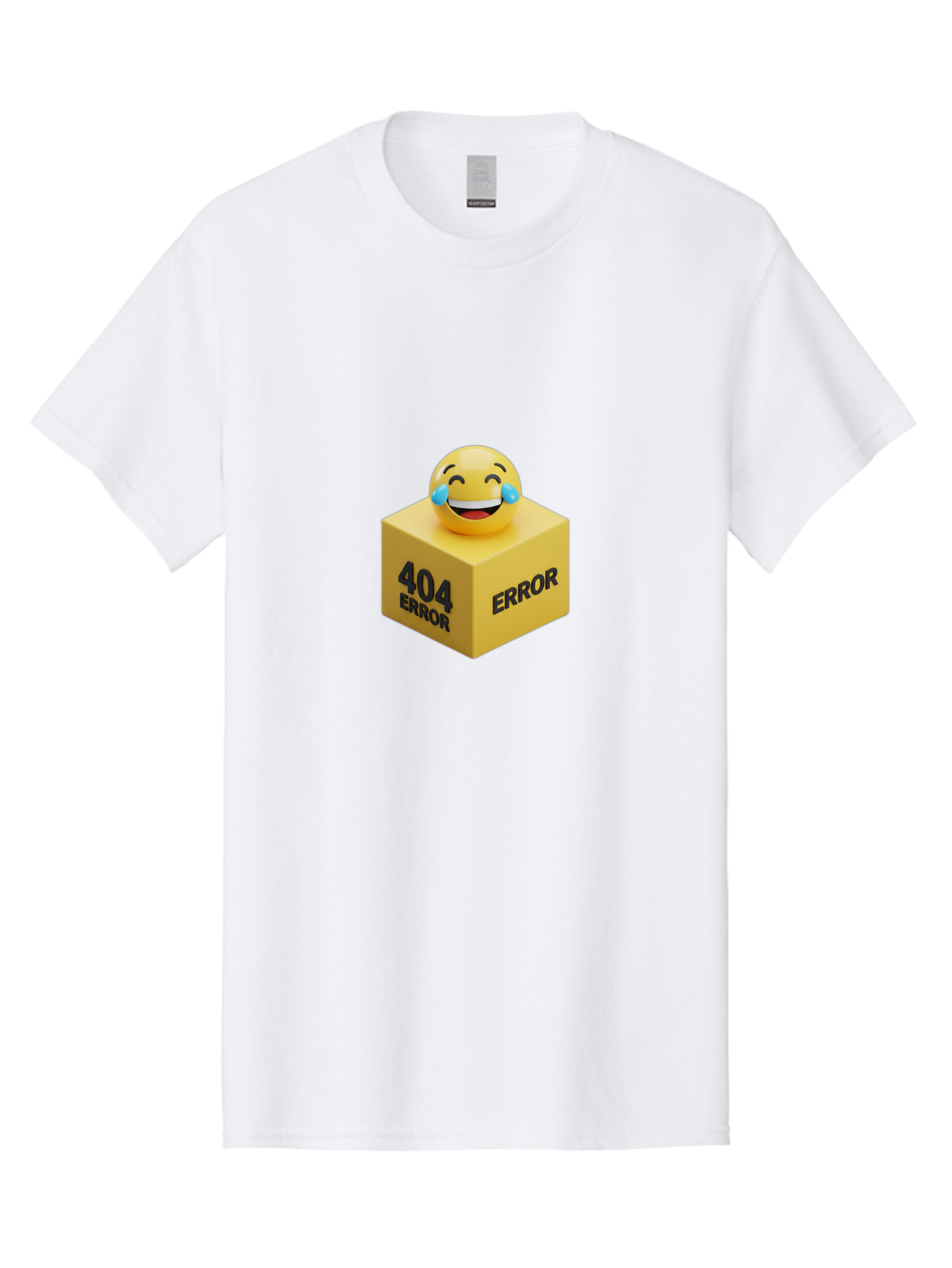 404-Error-3 Men'S Graphic Tee, 100% Cotton, Comfortable Casual Summer Wear, Machine Washable, 404 Error, Error Message, Laughing Emoji, 3D Rendering, Humor, Comedy, Website Error, Webpage Not Found, Crying Laughing Face, Humorous 404 Baa077 19