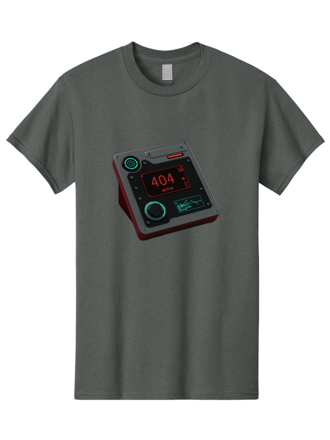 404-Error-4 Men'S Graphic Tee, 100% Cotton, Comfortable Casual Summer Wear, Machine Washable, Futuristic Device, 404 Error Message, Neon Lights, Digital Display, Error Screen, Cyberpunk Technology, Glitchy Interface, High-Tech Gadget Baa078 6