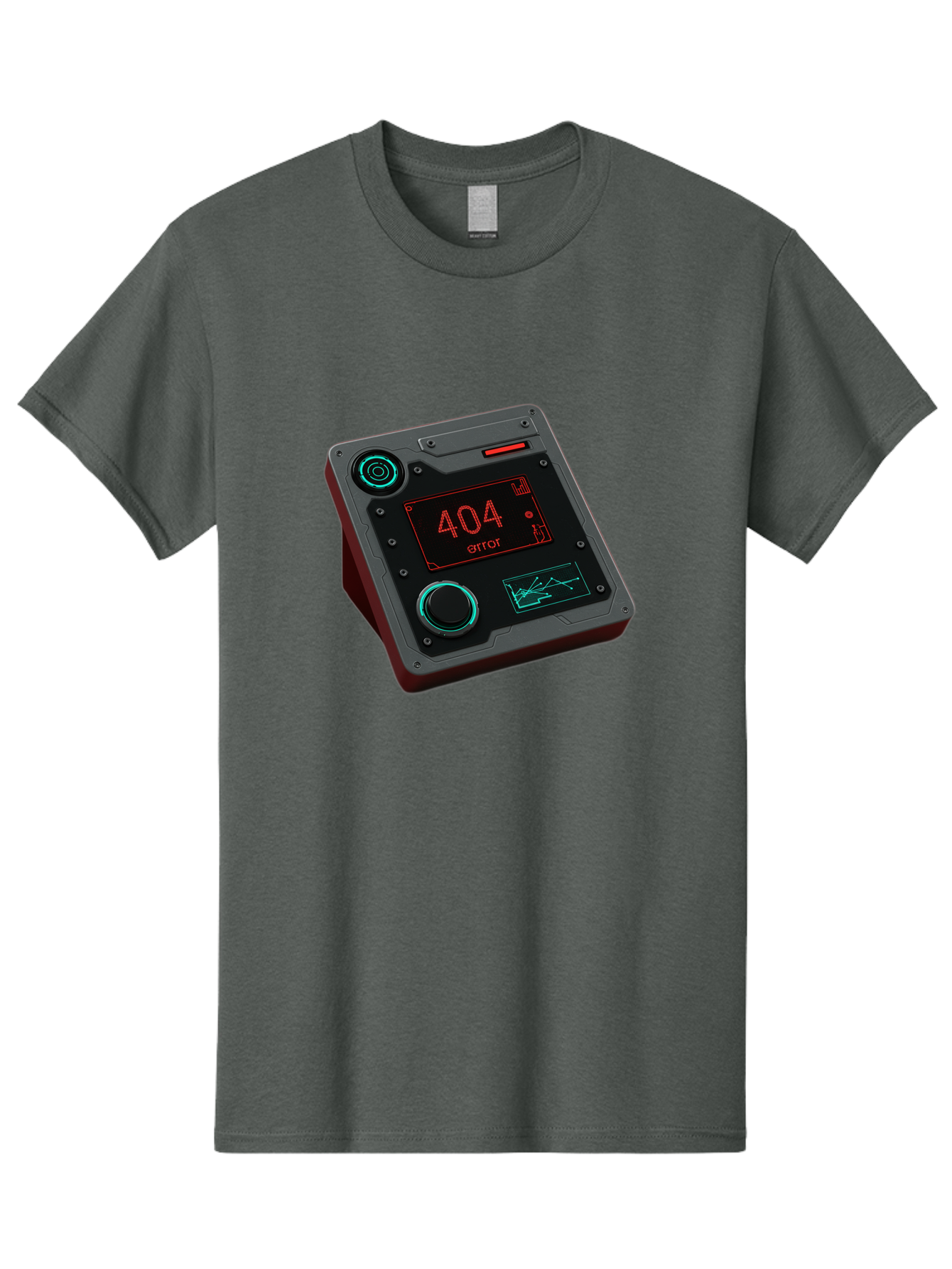 404-Error-4 Men'S Graphic Tee, 100% Cotton, Comfortable Casual Summer Wear, Machine Washable, Futuristic Device, 404 Error Message, Neon Lights, Digital Display, Error Screen, Cyberpunk Technology, Glitchy Interface, High-Tech Gadget Baa078 13