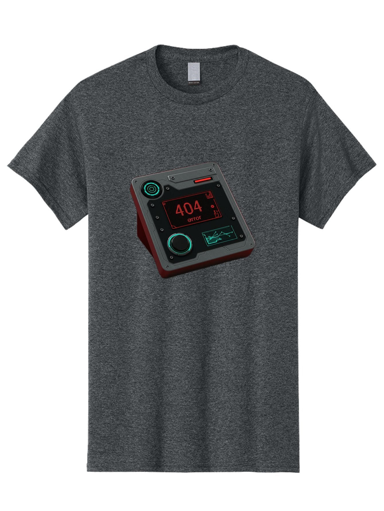 404-Error-4 Men'S Graphic Tee, 100% Cotton, Comfortable Casual Summer Wear, Machine Washable, Futuristic Device, 404 Error Message, Neon Lights, Digital Display, Error Screen, Cyberpunk Technology, Glitchy Interface, High-Tech Gadget Baa078 9
