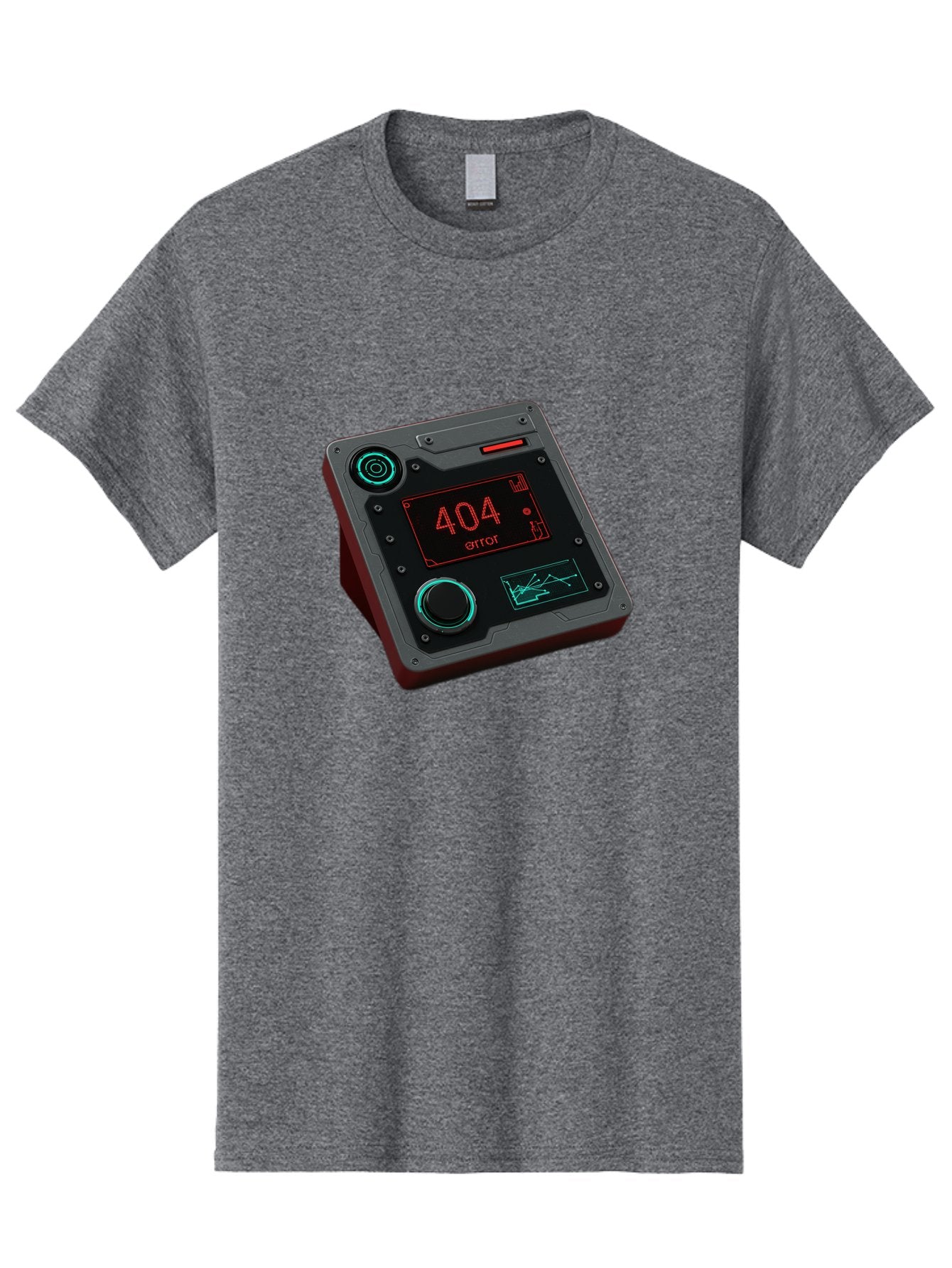 404-Error-4 Men'S Graphic Tee, 100% Cotton, Comfortable Casual Summer Wear, Machine Washable, Futuristic Device, 404 Error Message, Neon Lights, Digital Display, Error Screen, Cyberpunk Technology, Glitchy Interface, High-Tech Gadget Baa078 8