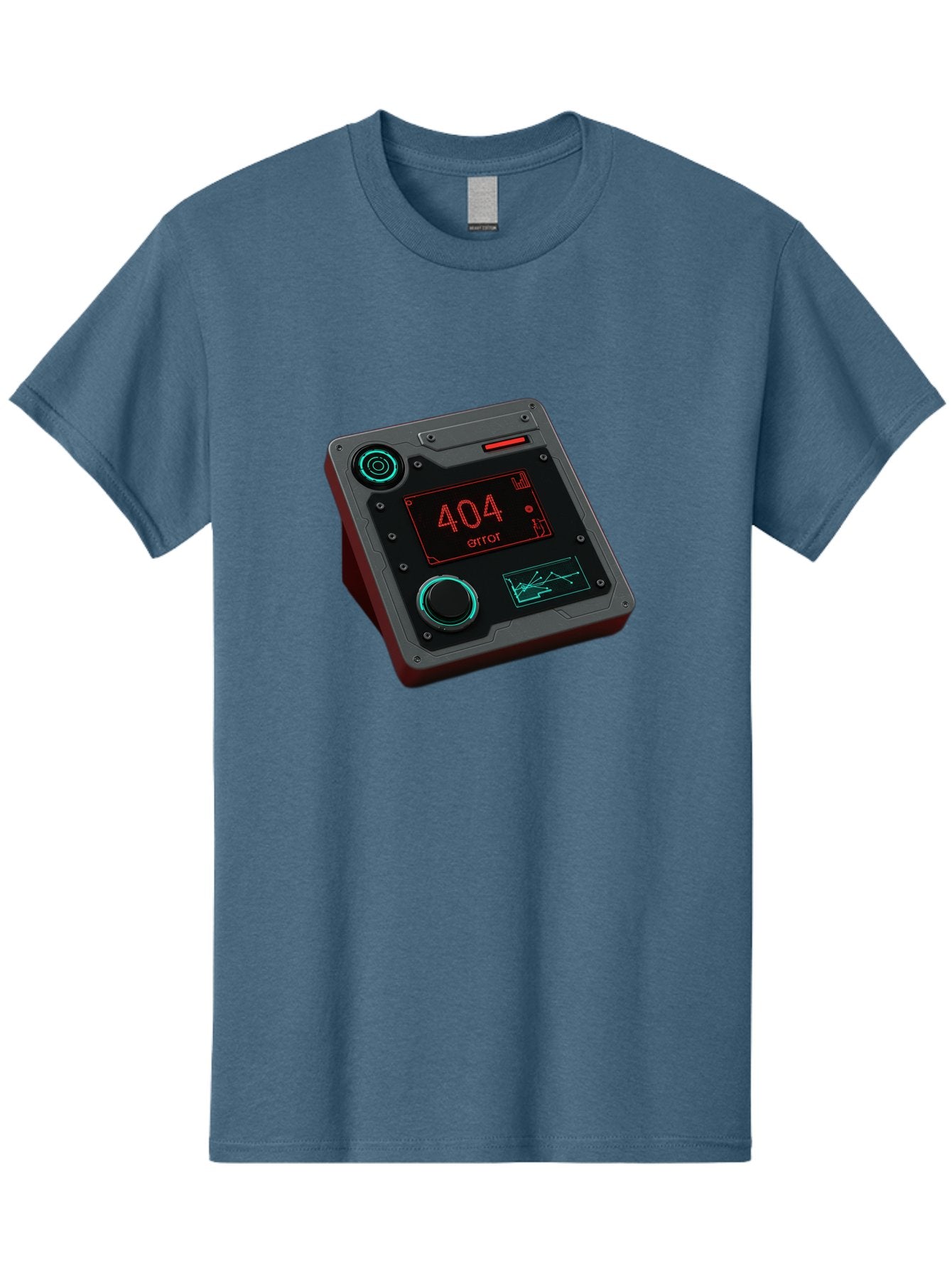 404-Error-4 Men'S Graphic Tee, 100% Cotton, Comfortable Casual Summer Wear, Machine Washable, Futuristic Device, 404 Error Message, Neon Lights, Digital Display, Error Screen, Cyberpunk Technology, Glitchy Interface, High-Tech Gadget Baa078 15