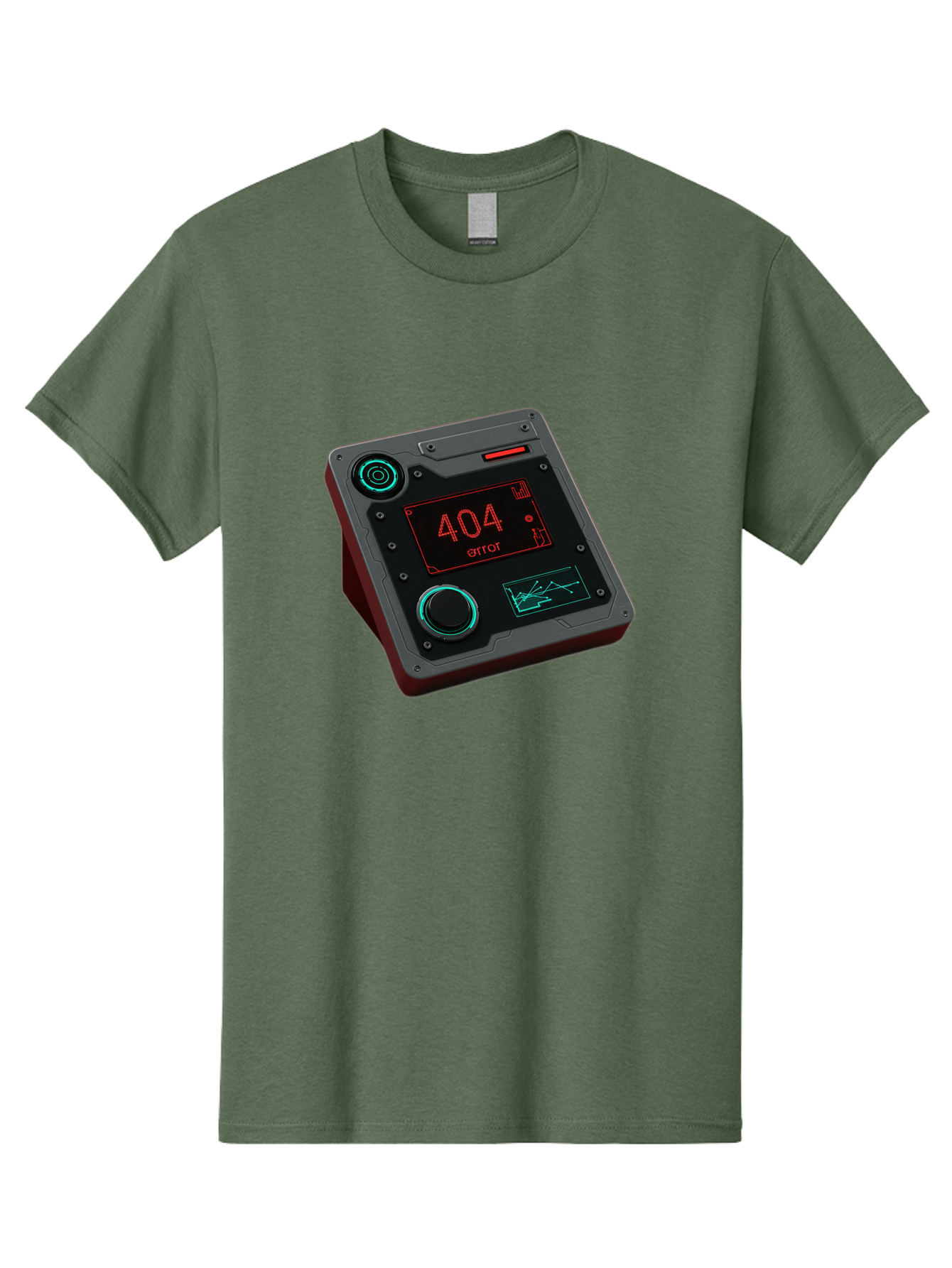 404-Error-4 Men'S Graphic Tee, 100% Cotton, Comfortable Casual Summer Wear, Machine Washable, Futuristic Device, 404 Error Message, Neon Lights, Digital Display, Error Screen, Cyberpunk Technology, Glitchy Interface, High-Tech Gadget Baa078 17