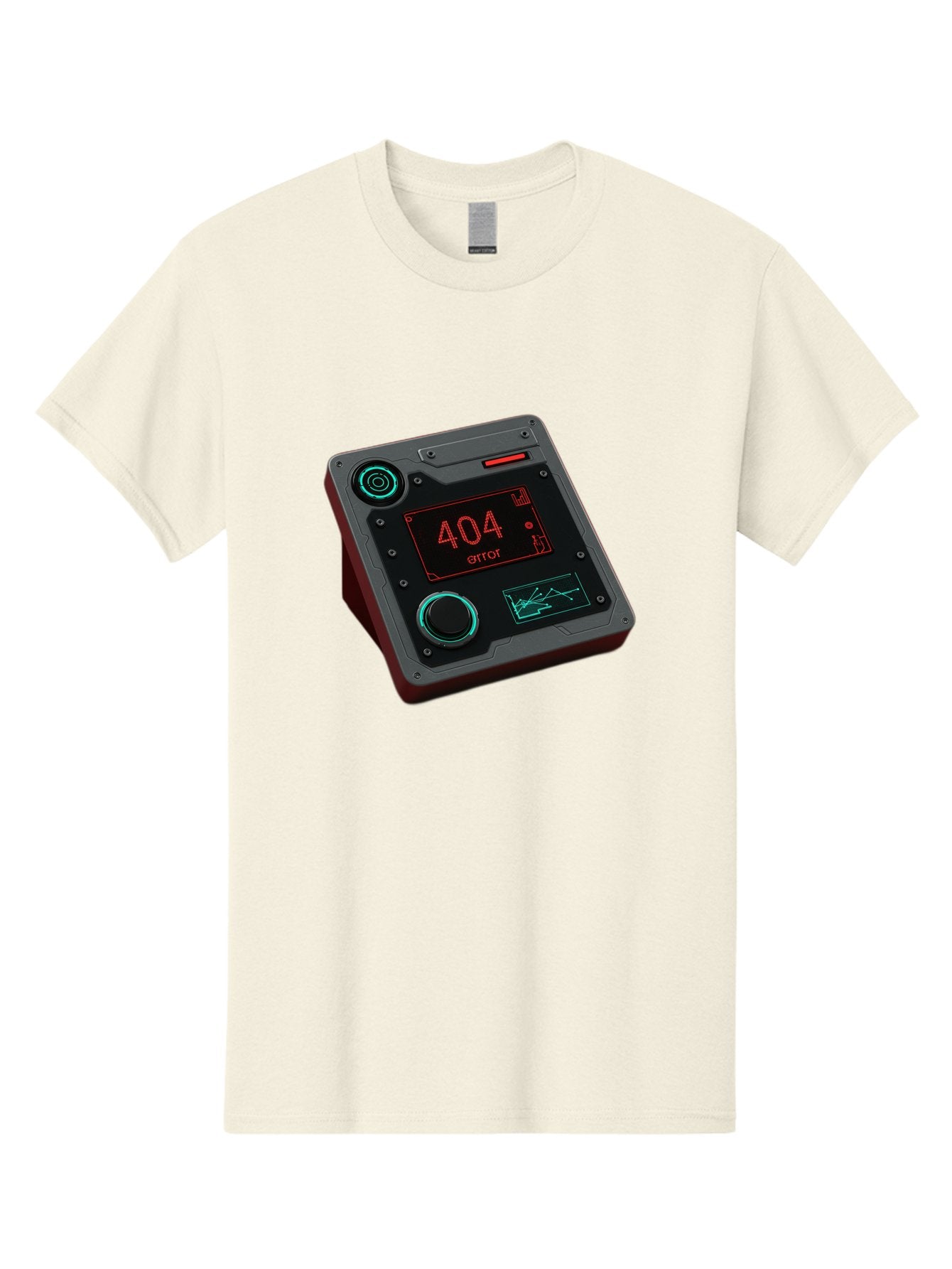 404-Error-4 Men'S Graphic Tee, 100% Cotton, Comfortable Casual Summer Wear, Machine Washable, Futuristic Device, 404 Error Message, Neon Lights, Digital Display, Error Screen, Cyberpunk Technology, Glitchy Interface, High-Tech Gadget Baa078 7
